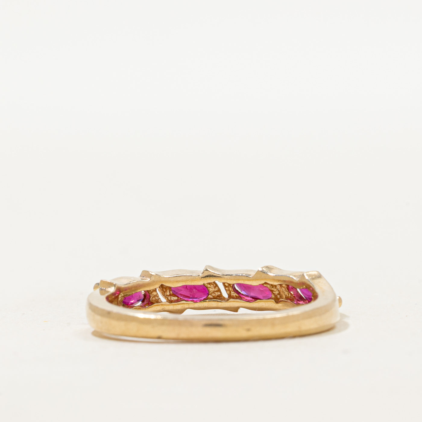 Four Stone Marquise Cut Ruby Band | 0.64ctw | SZ 7.75