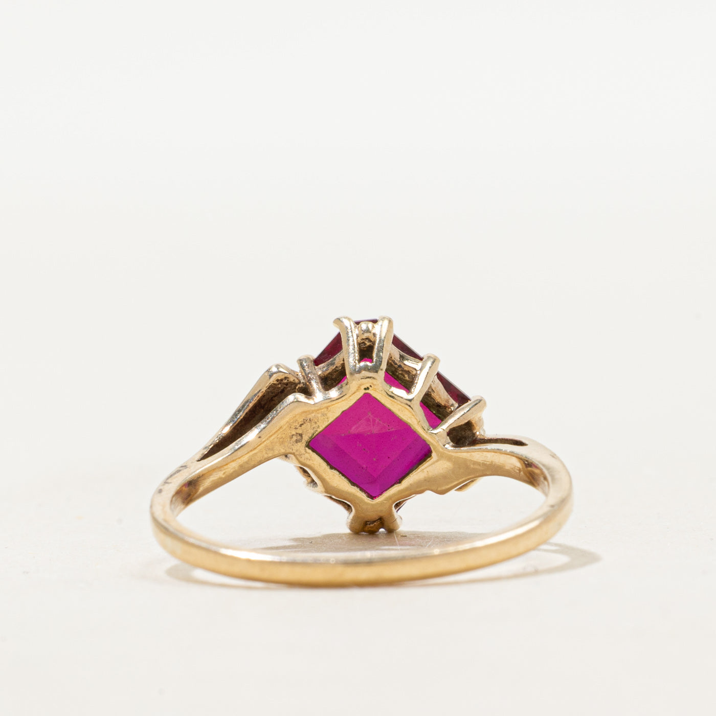 Synthetic Ruby Bypass Ring | 2.50ct | SZ 7.5