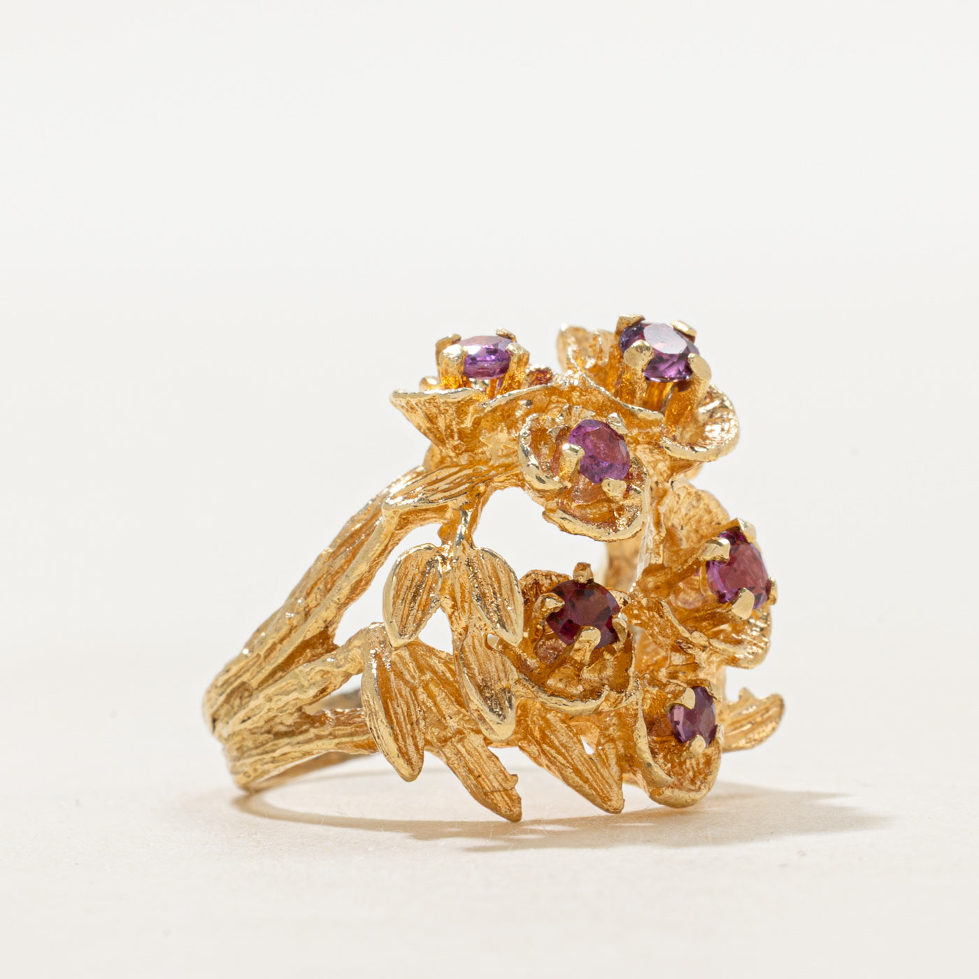 Scattered Ruby Floral Cocktail Ring | 0.70ctw | SZ 3