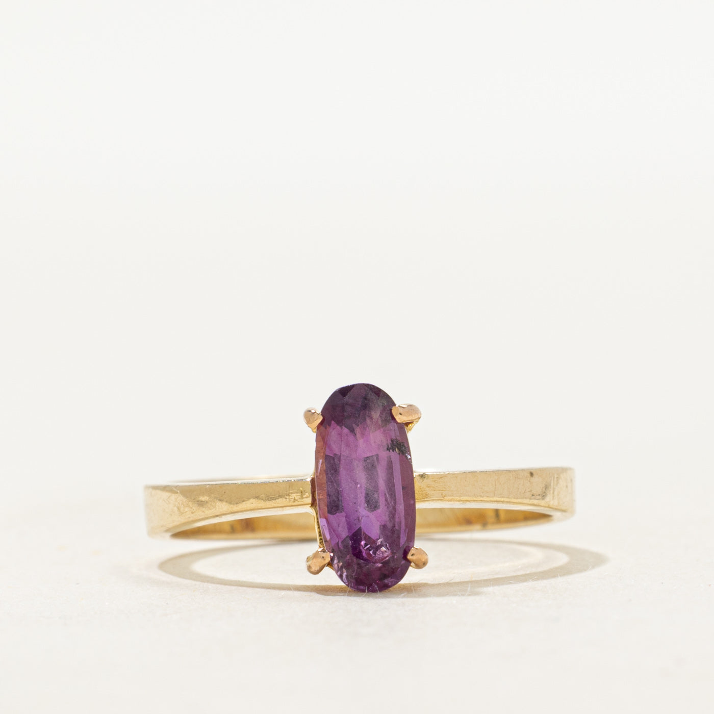 Oval Cut Bezel Set Purple Sapphire Ring | 1.10ct | SZ 7.5