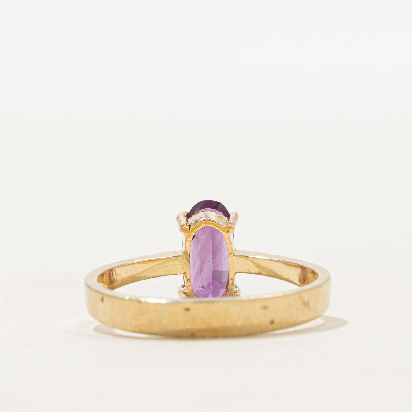 Oval Cut Bezel Set Purple Sapphire Ring | 1.10ct | SZ 7.5