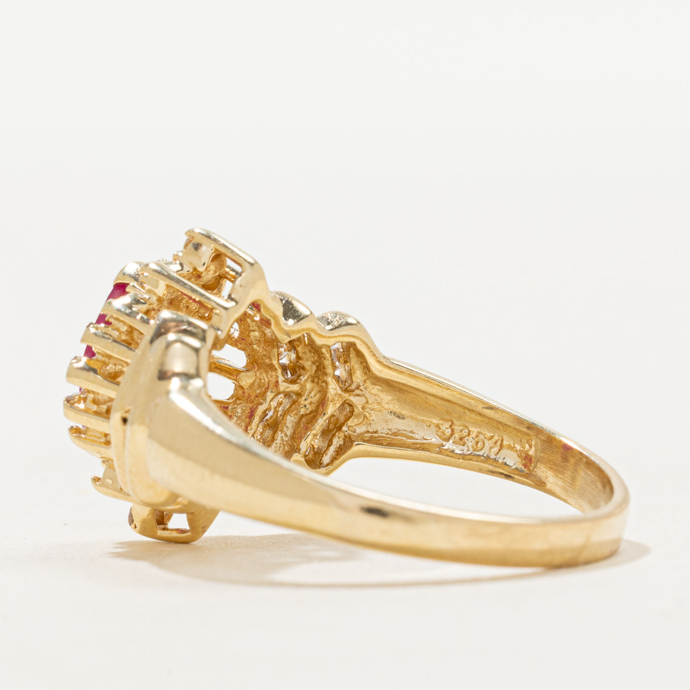 Marquise Cut Ruby & Diamond Ring | 0.50ct, 0.27ctw | SZ 8.5