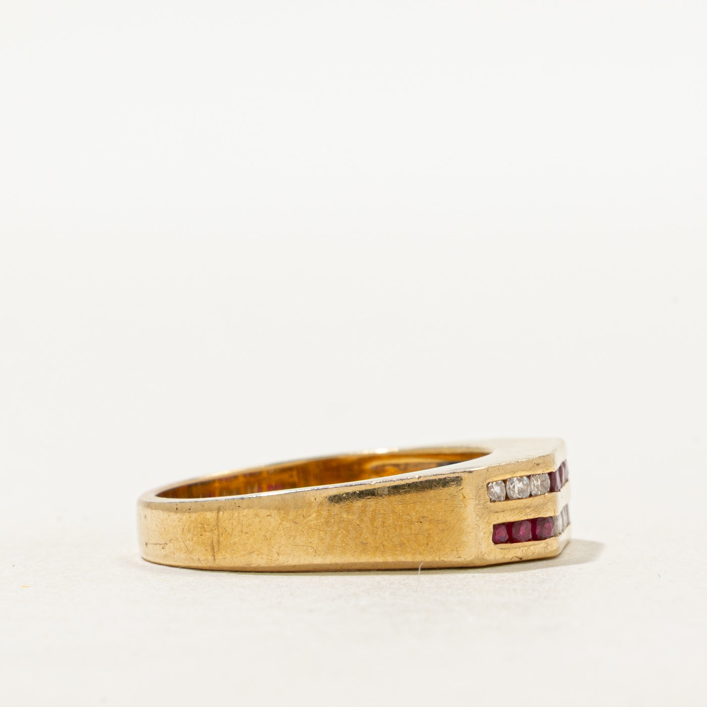 Multi Row Ruby & Diamond Ring | 0.30ctw, 0.20ctw | SZ 6.5