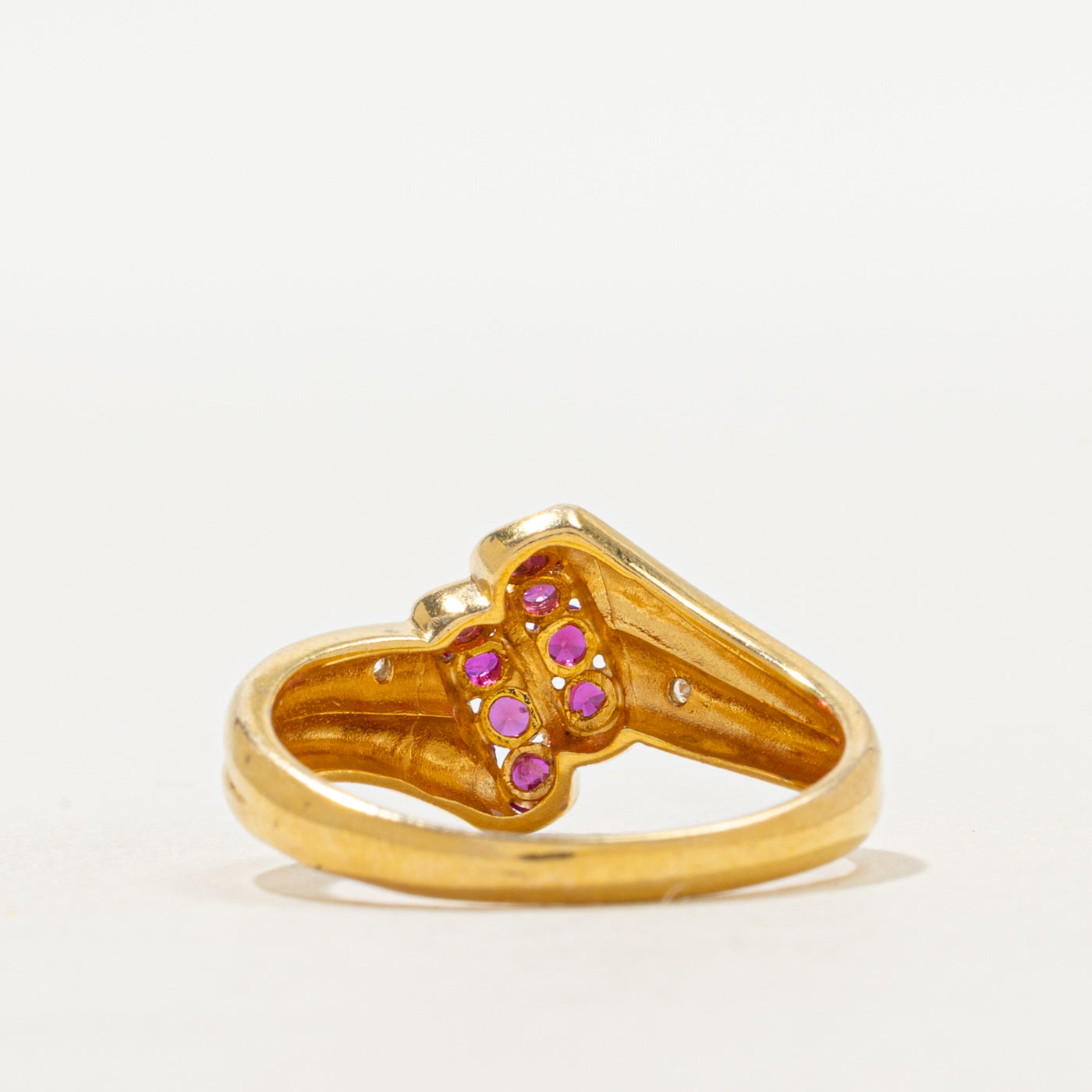 18k Ruby & Diamond Waterfall Twist Ring | 0.50ctw, 0.01ct | SZ 6.75