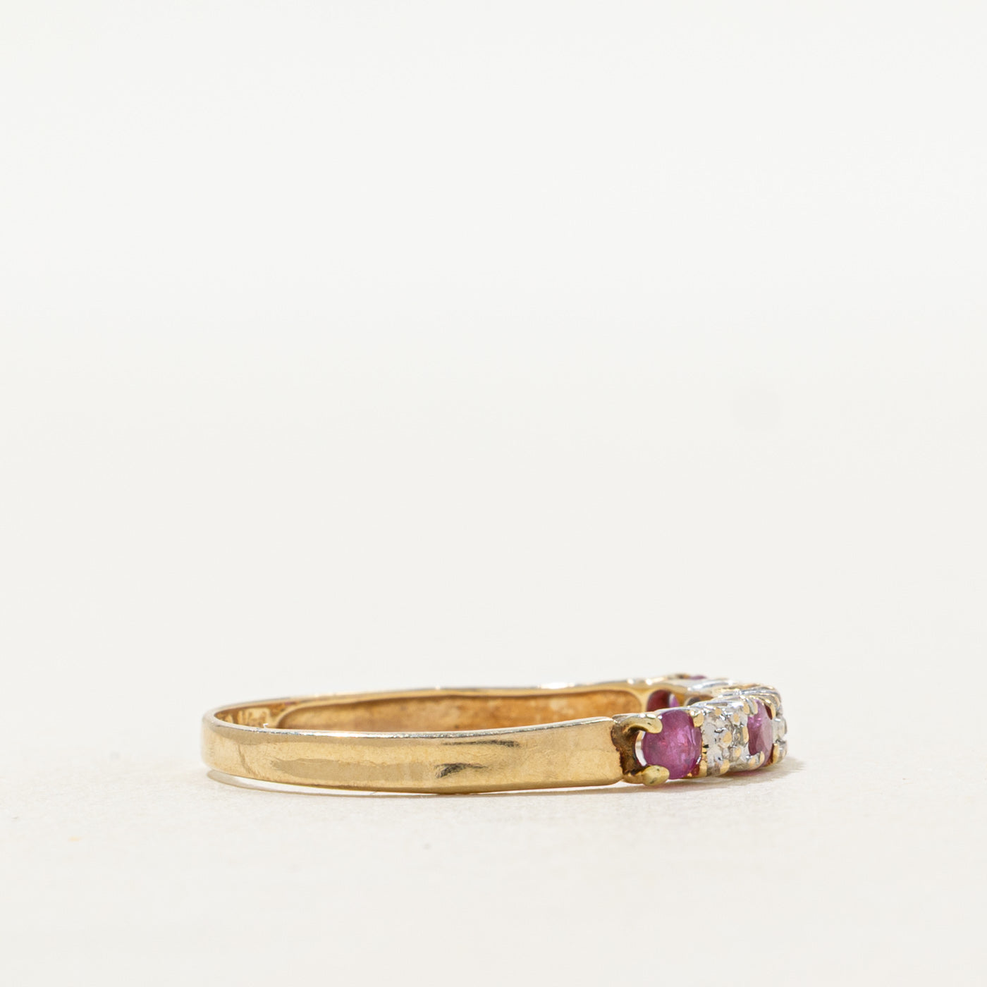 Four Stone Ruby & Diamond Ring | 0.27ctw, 0.01ctw | SZ 7