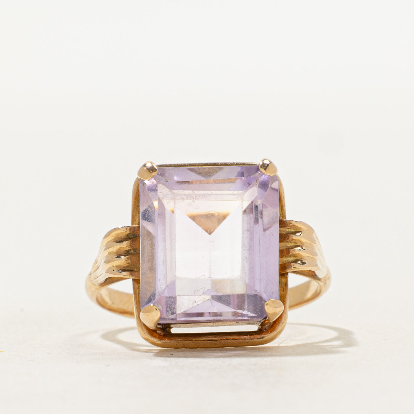 17k Basket Set Rose de France Amethyst Ring | 5.00ct | SZ 4.5