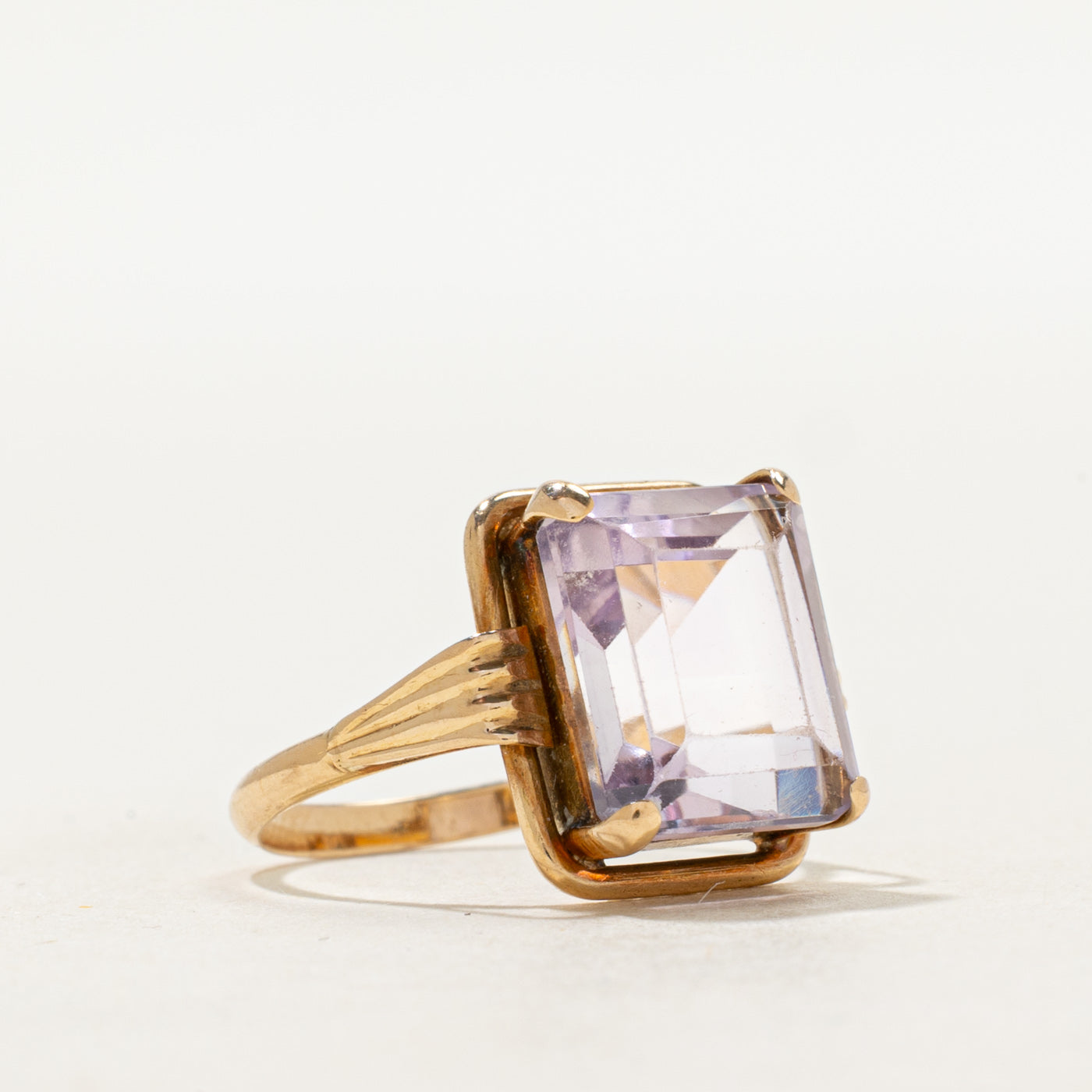 17k Basket Set Rose de France Amethyst Ring | 5.00ct | SZ 4.5
