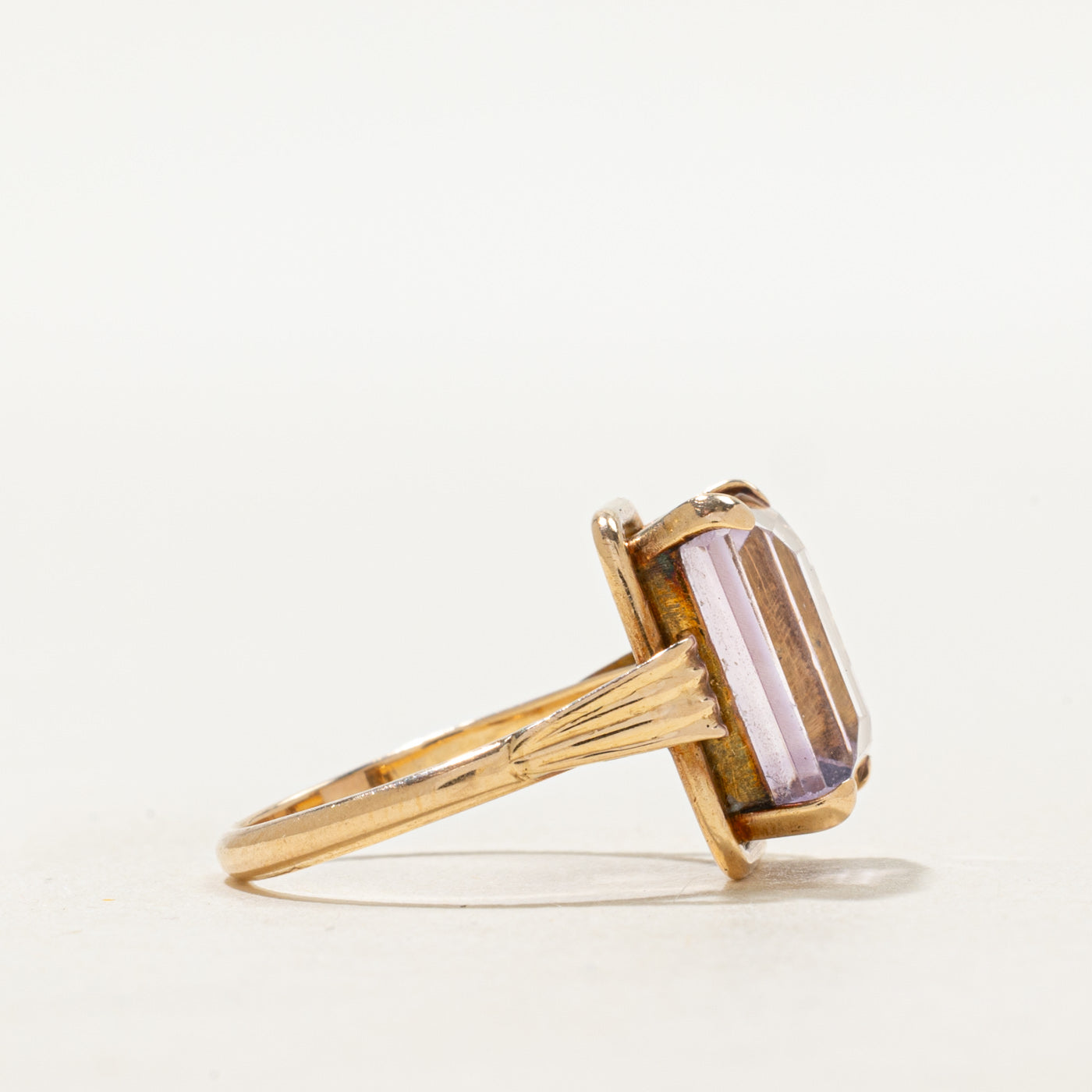 17k Basket Set Rose de France Amethyst Ring | 5.00ct | SZ 4.5