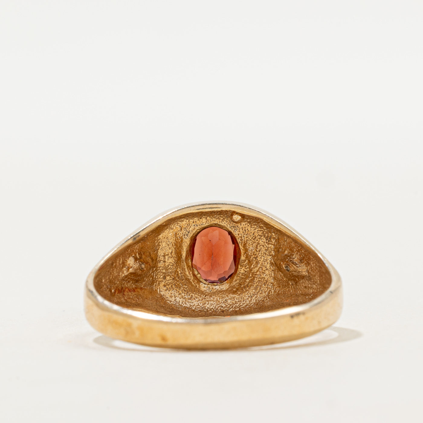 Basket Set Garnet & Diamond Ring | 0.90ct, 0.01ct | SZ 12