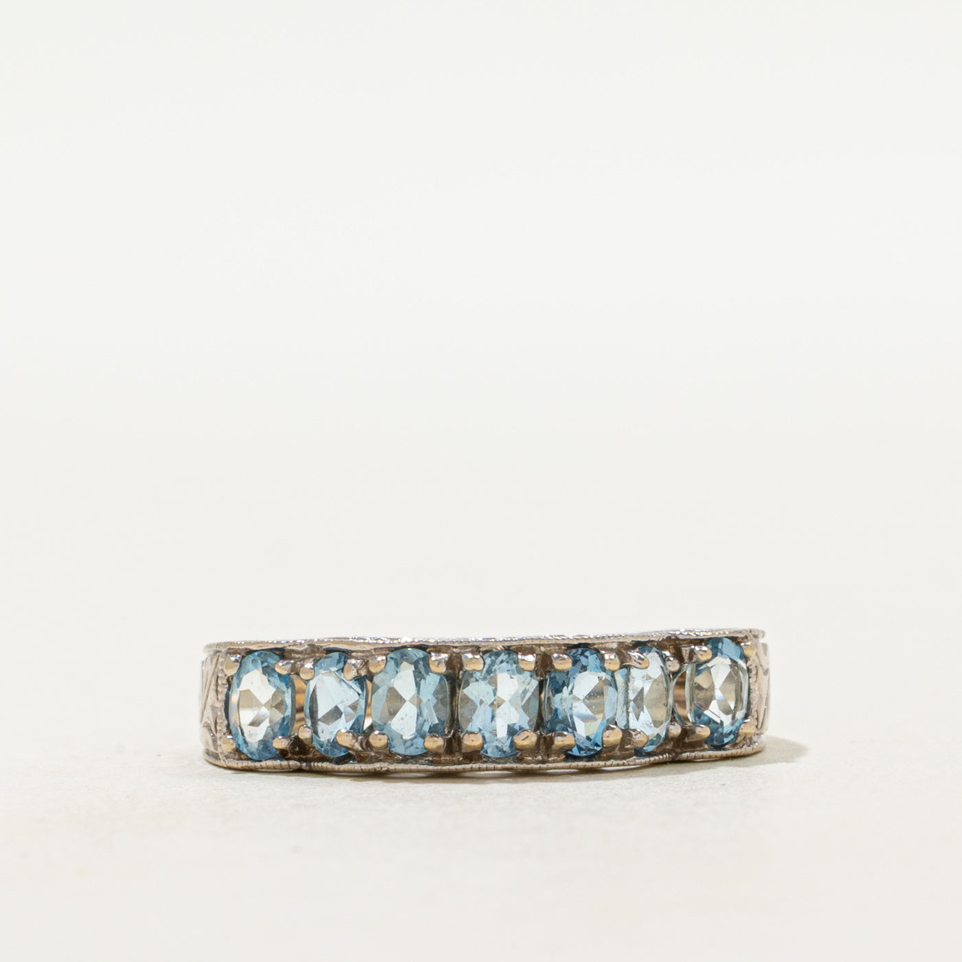 Aquamarine Scrollwork Ring | 0.90ctw | SZ 7.75