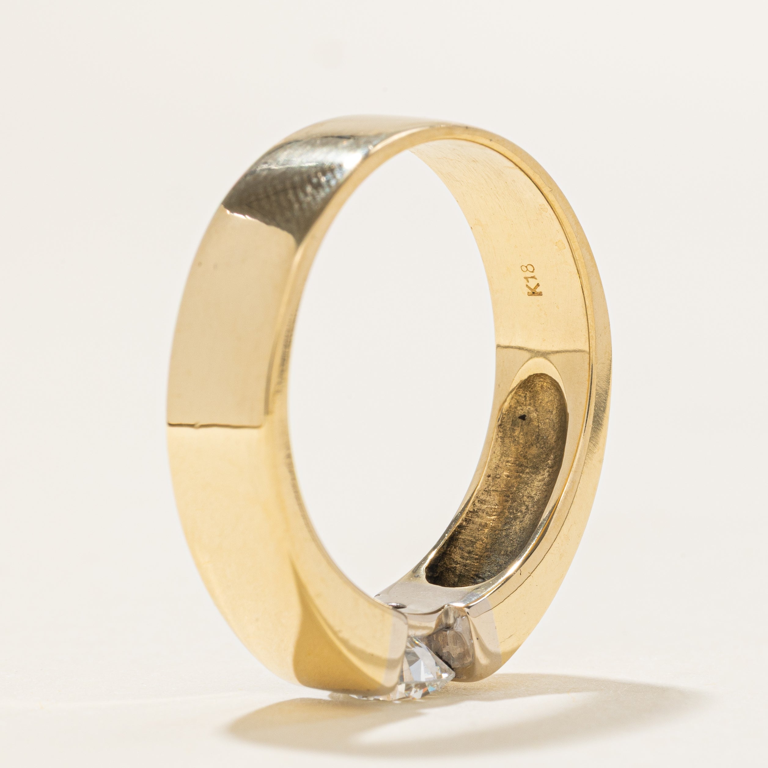 18k Solitaire Tension Set Diamond Band | 0.56ct SI1 F | SZ 9