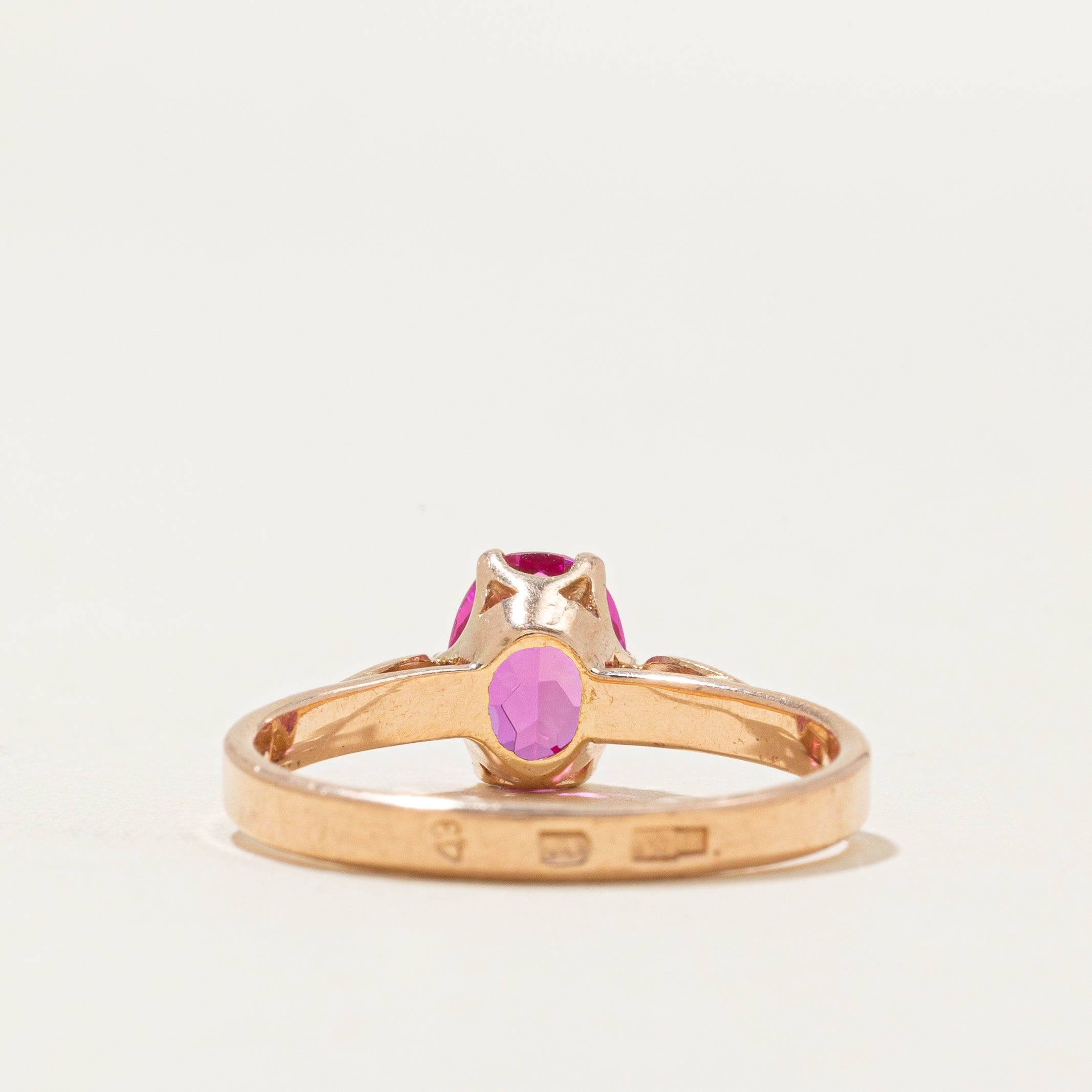 1980 Soviet Hallmarked Armenian Synthetic Ruby Ring | 2.12ct | SZ 8.75