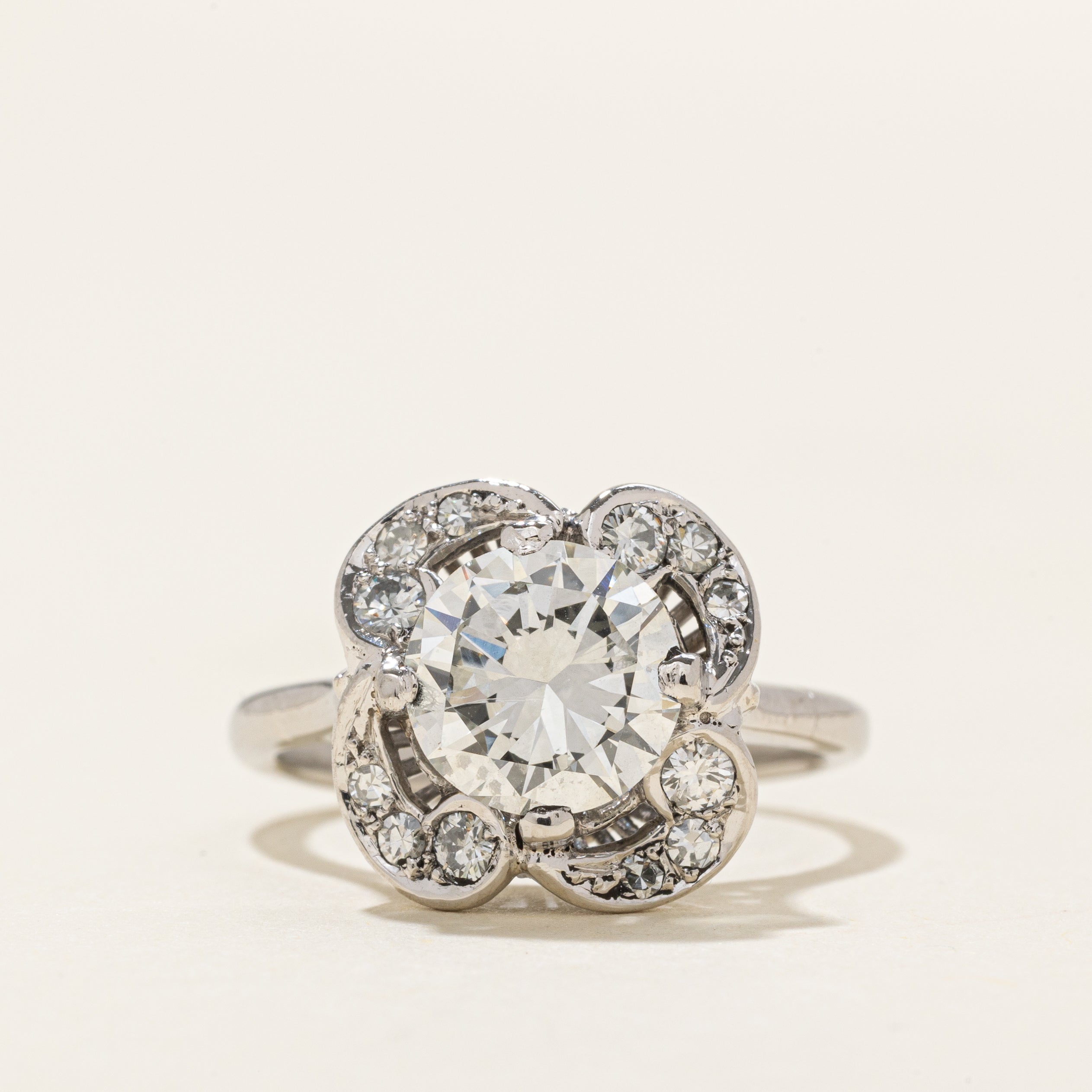 Platinum Diamond Cluster Halo Ring | 1.90ct | SZ 5.75