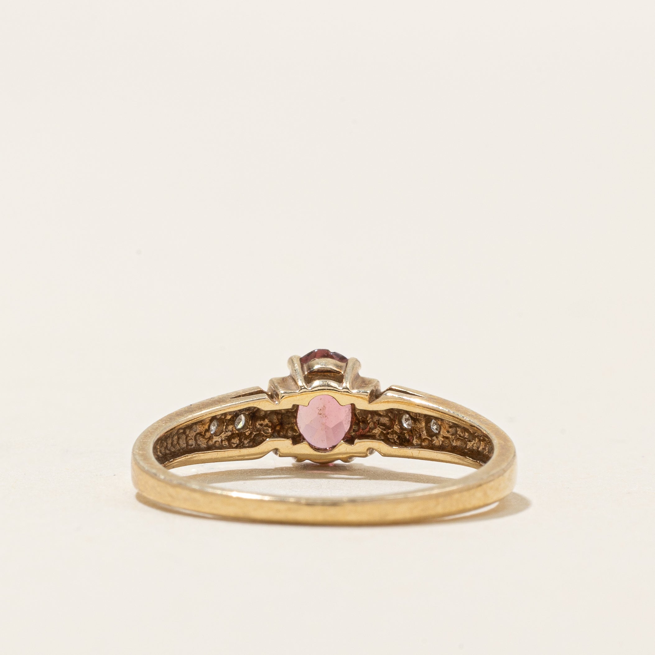 Oval Cut Tourmaline & Diamond Accented Ring | 0.40ct, 0.02ctw | SZ 6.5