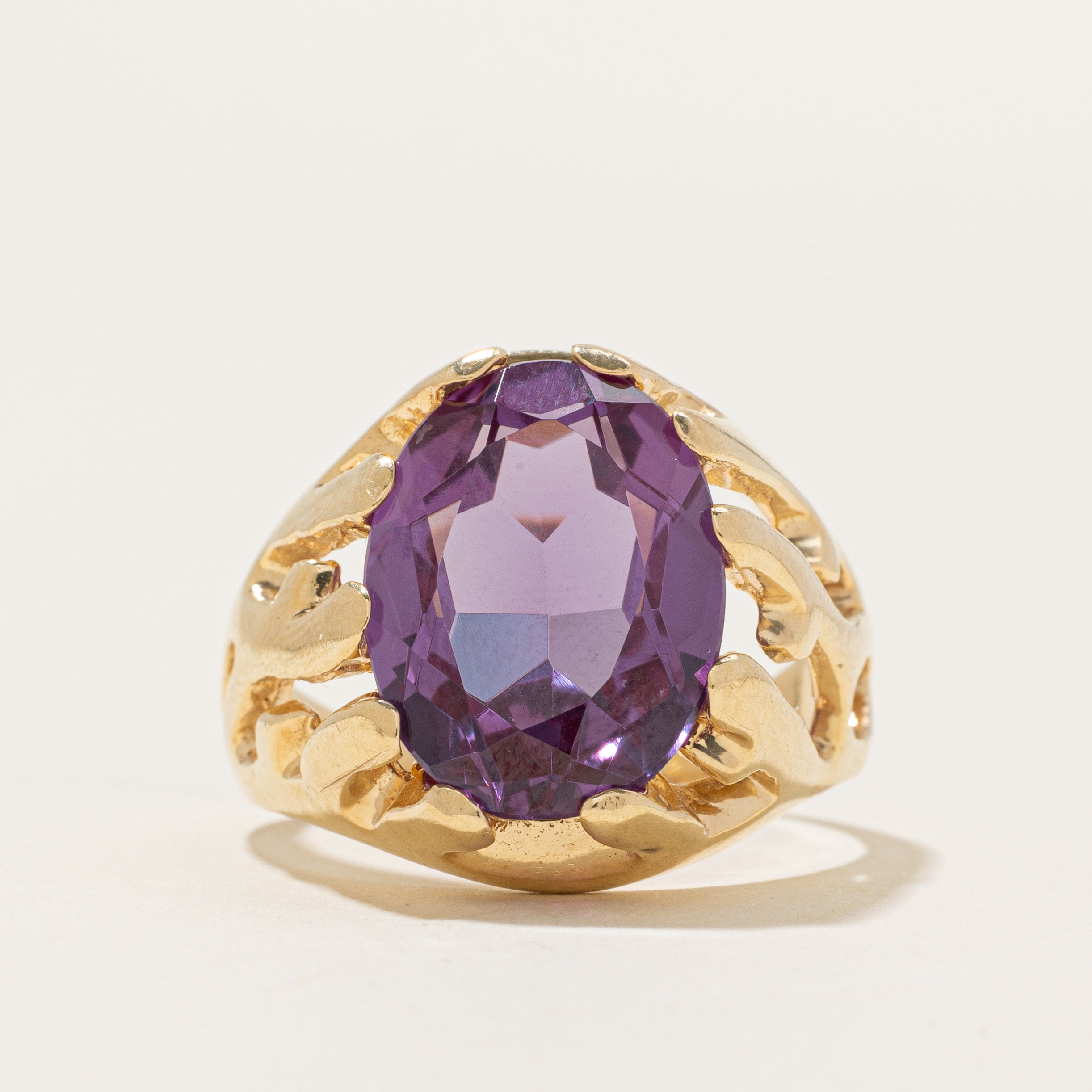 Synthetic Sapphire Openwork Cocktail Ring | 10.50ct | SZ 9.5