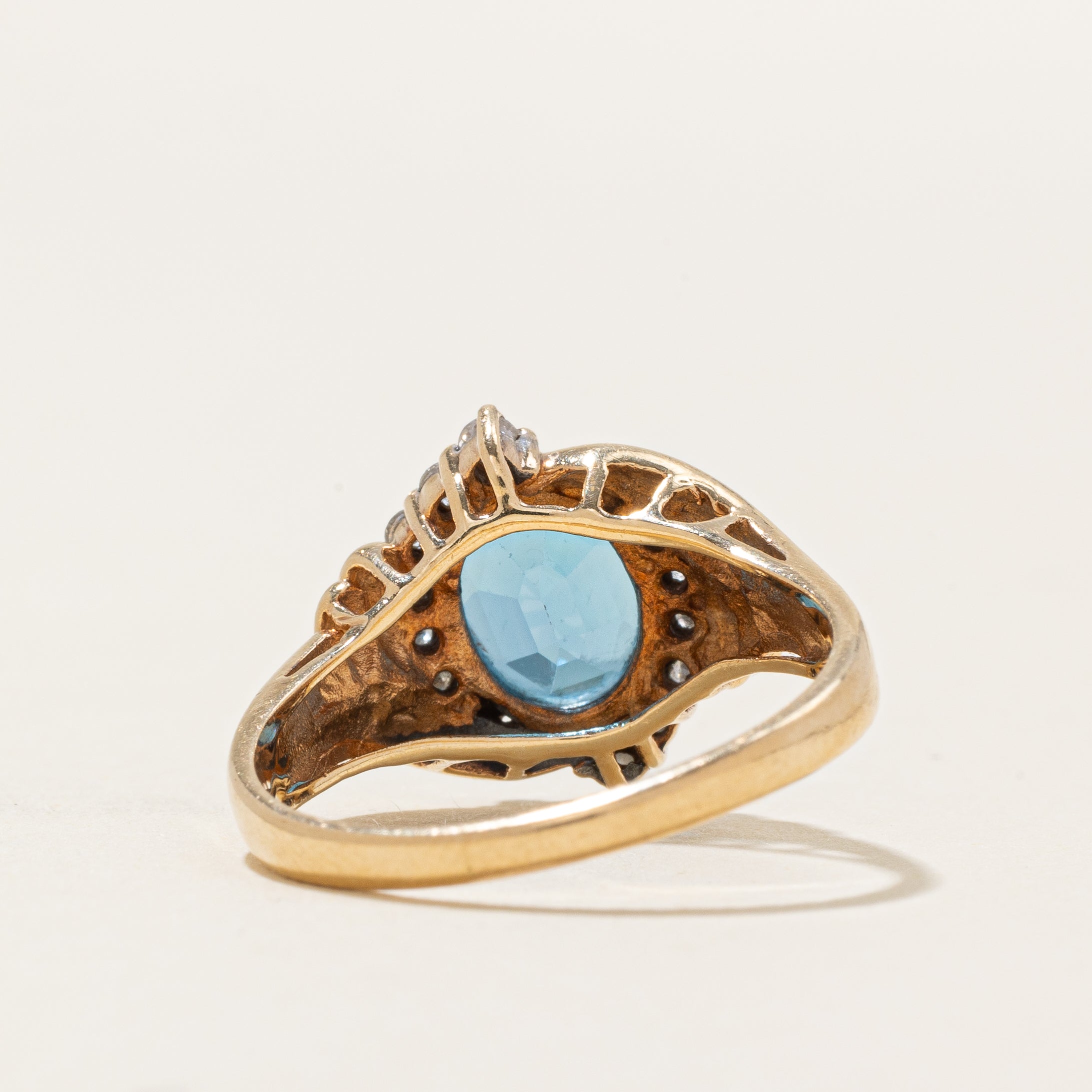 London Blue Topaz & Diamond Accented Cocktail Ring | 2.70ct, 0.34ctw | SZ 8.5