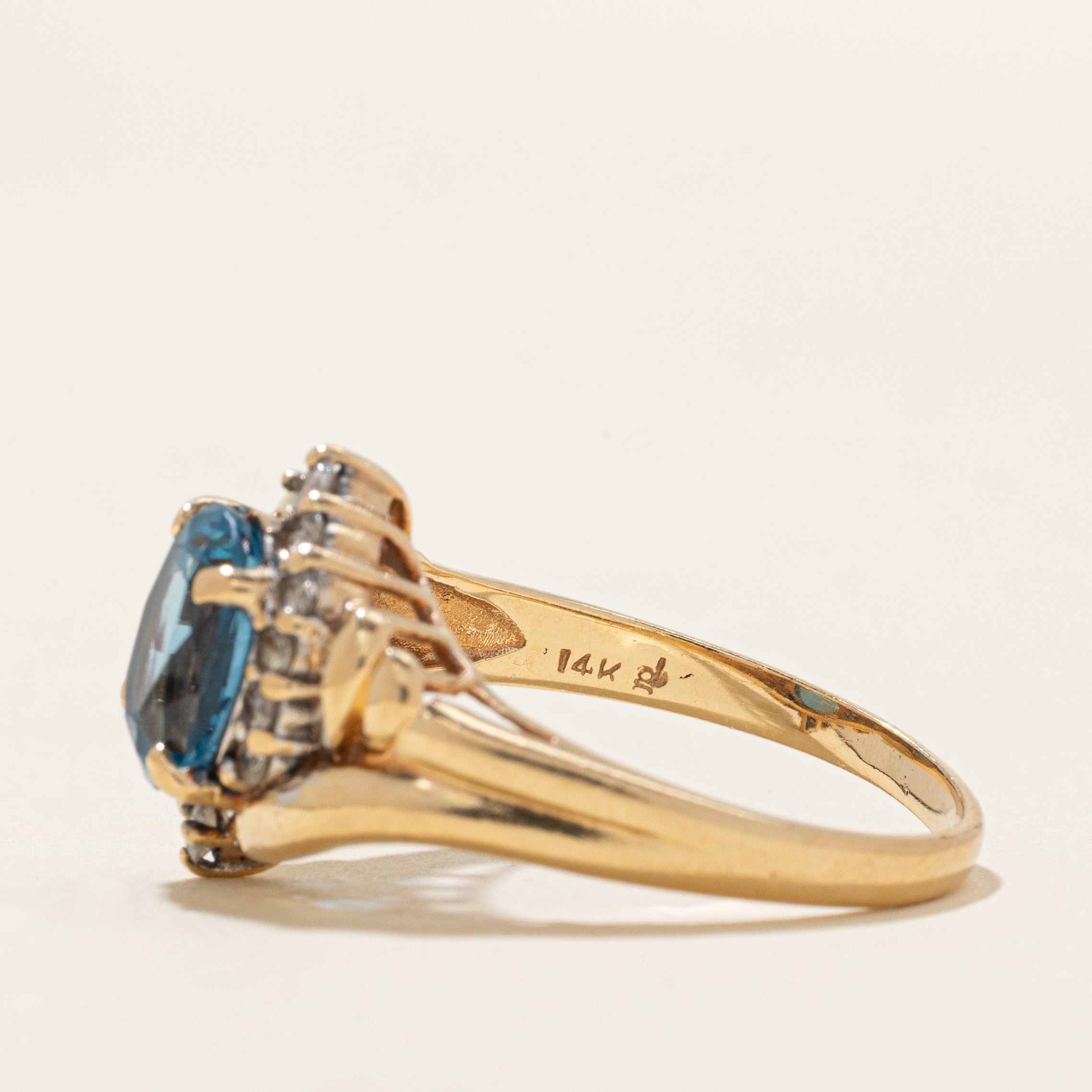 London Blue Topaz & Diamond Accented Cocktail Ring | 2.70ct, 0.34ctw | SZ 8.5