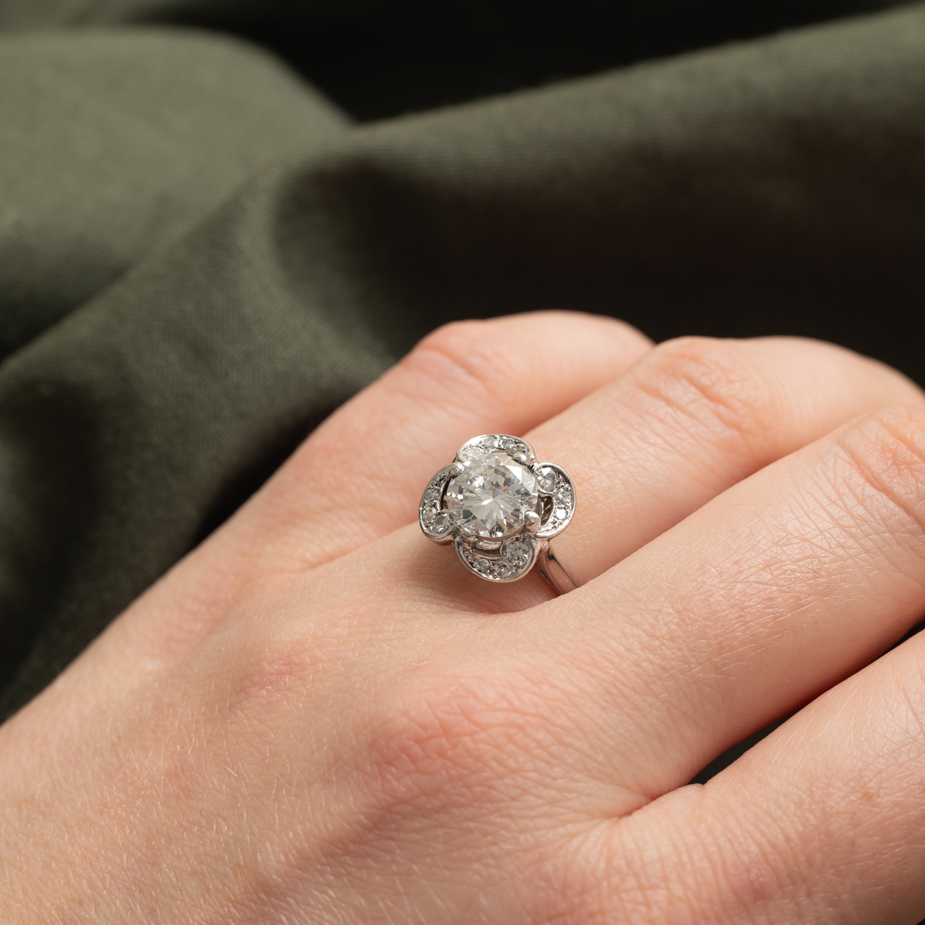 Platinum Diamond Cluster Halo Ring | 1.90ct | SZ 5.75