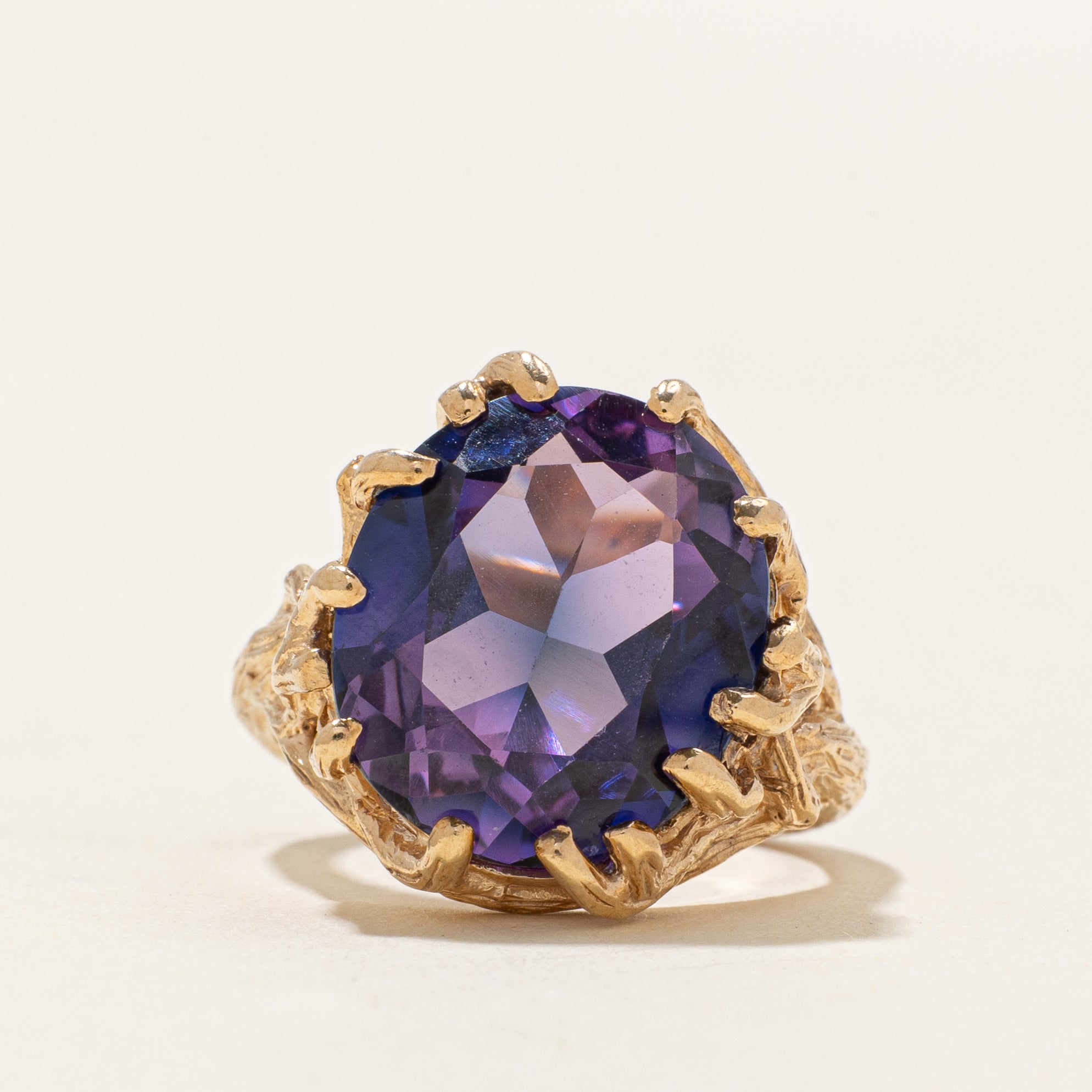 Synthetic Sapphire Textured Cocktail Ring | 8.50ct | SZ 4.75