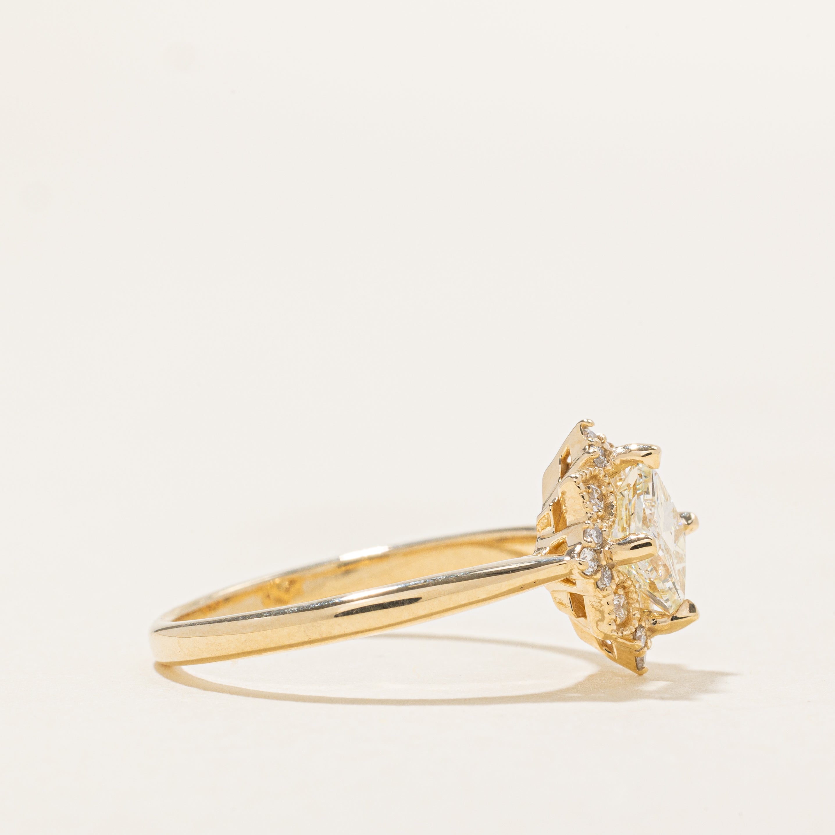 '100 Ways' Princess Cut Diamond Halo Ring | 0.95ctw | SZ 7