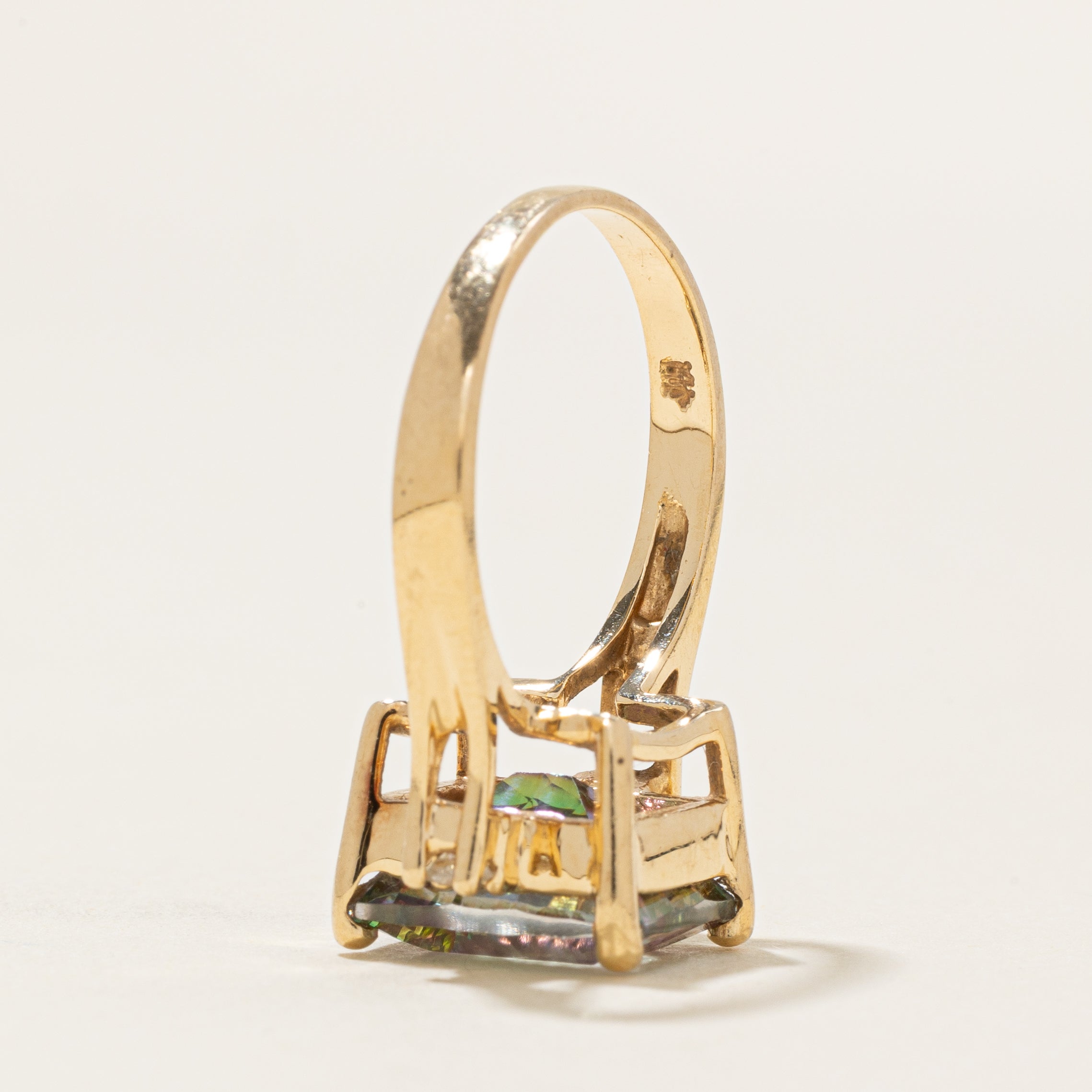 Mystic Topaz & Diamond Cocktail Ring | 6.00ct, 0.04ctw | SZ 6.5