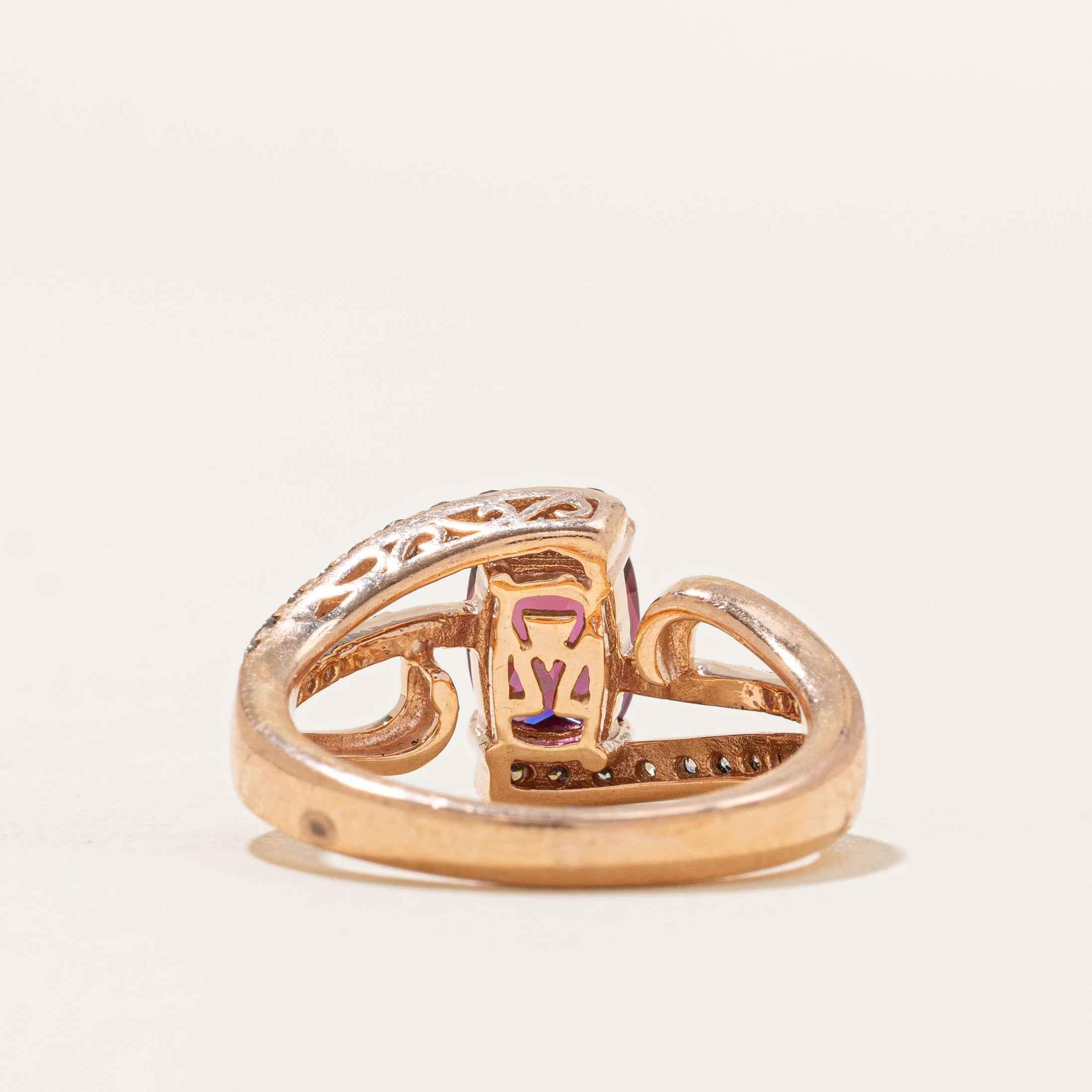 'Le Vian' Raspberry Rhodolite Garnet & Diamond Bypass Ring | 1.40ct, 0.51ctw | SZ 7