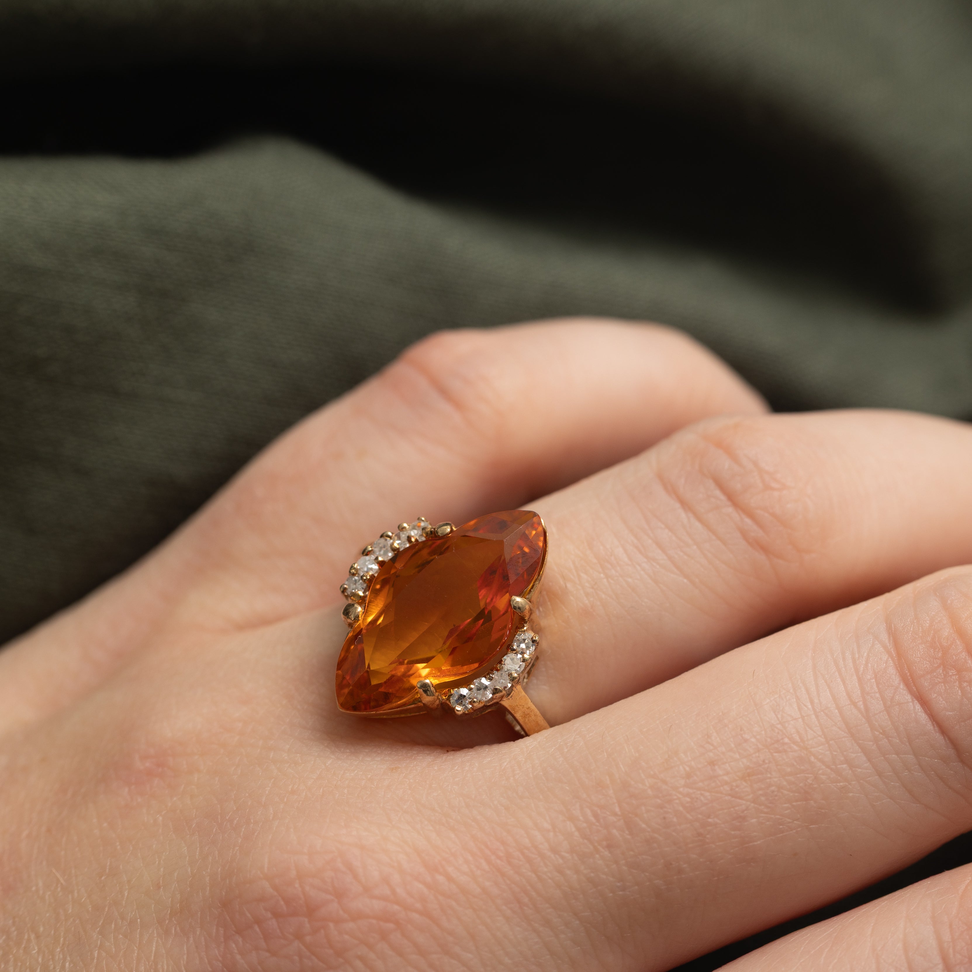 Fancy Cut Synthetic Sapphire & Diamond Cocktail Ring | 7.50ct, 0.20ctw | SZ 6.75