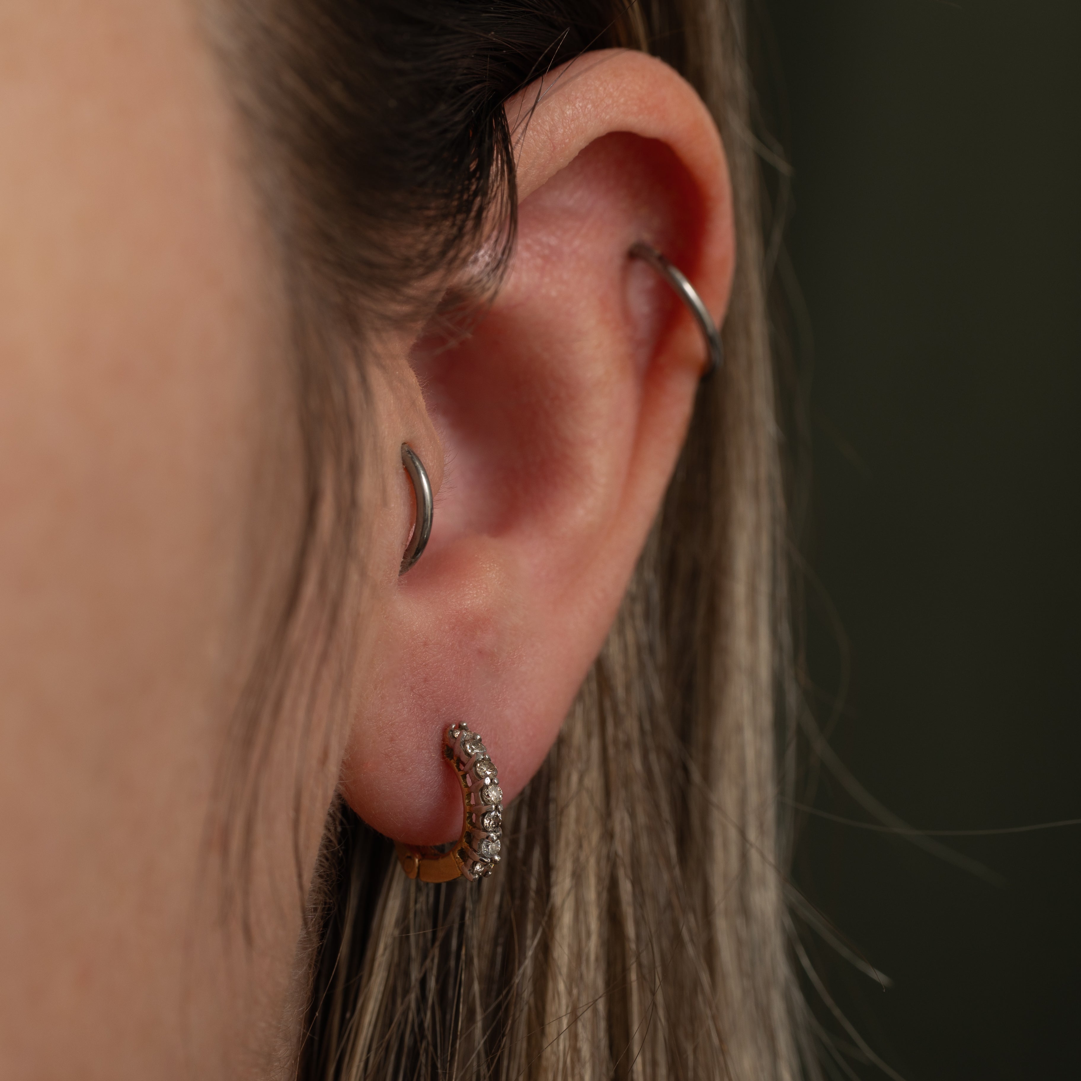 Diamond Huggie Earrings