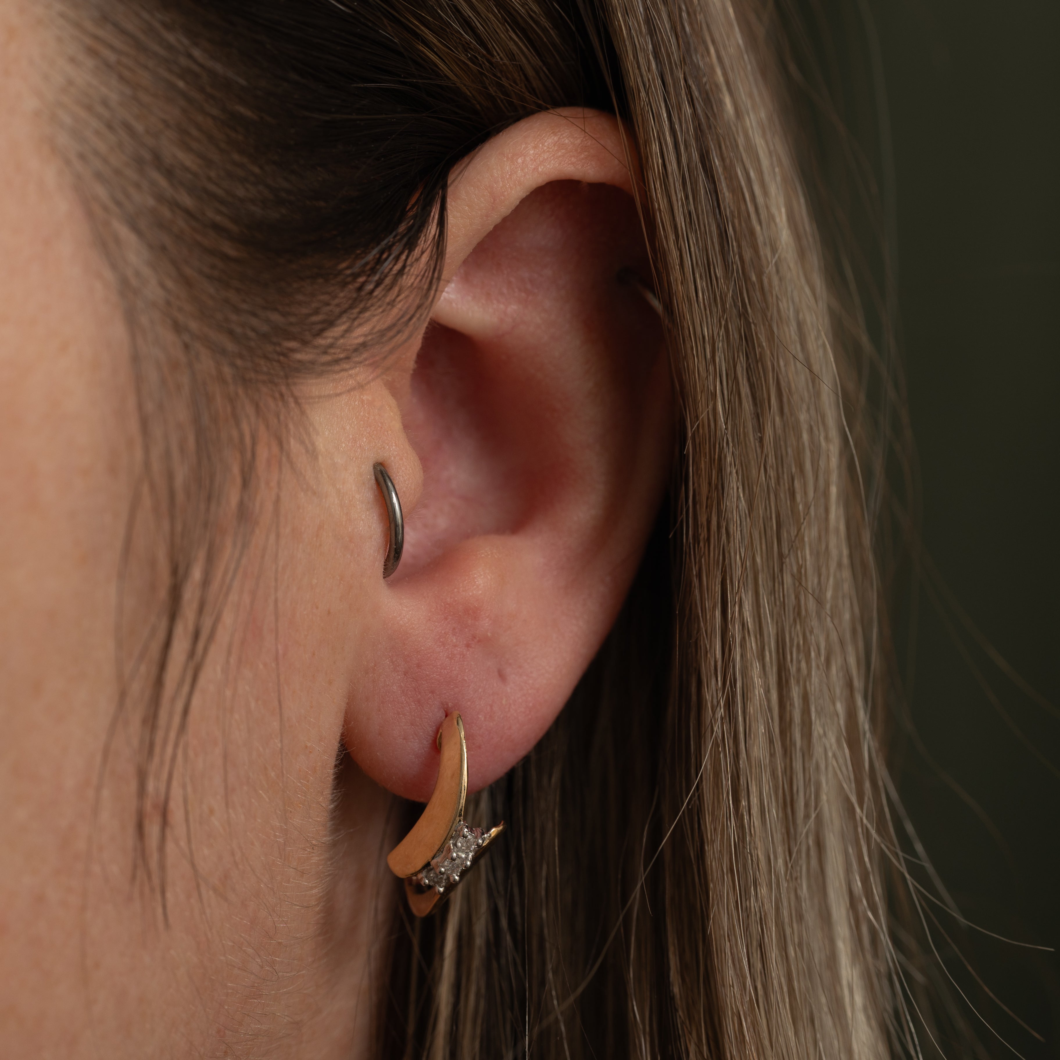 Diamond Cluster Half Hoop Earrings