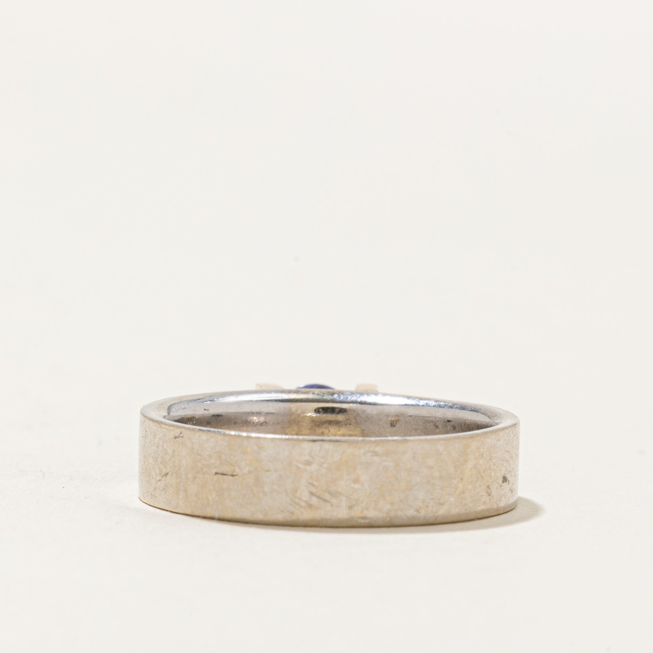 Two Tone Tension Set Tanzanite Ring | 0.44ct | SZ 7