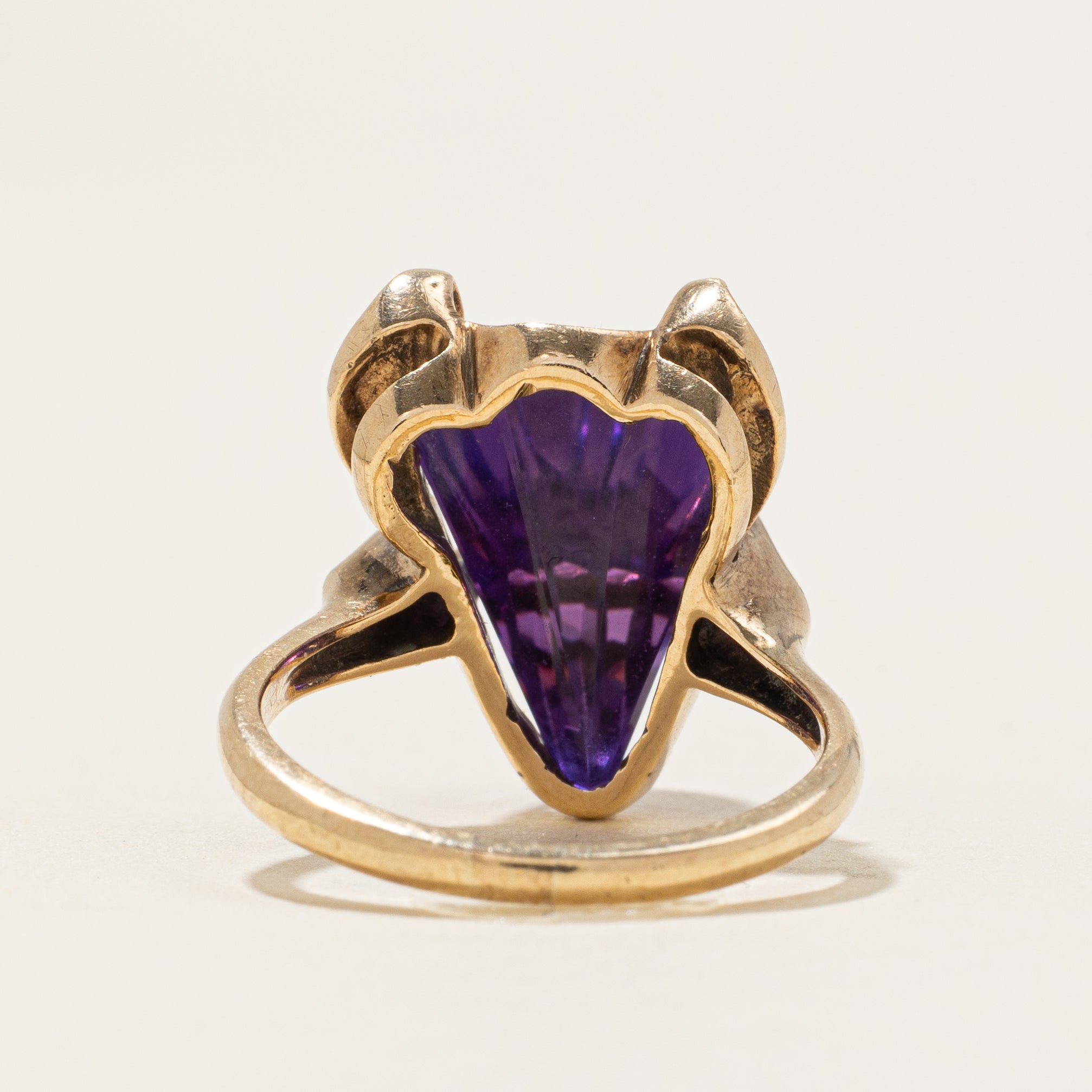 Solitaire Synthetic Sapphire Abstract Cocktail Ring | 16.00ct | SZ 6.25