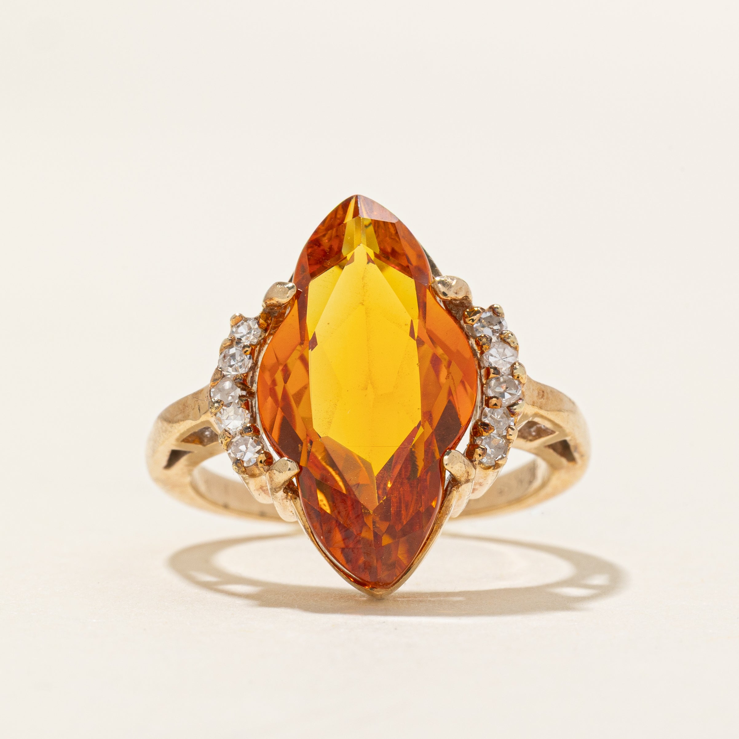 Fancy Cut Synthetic Sapphire & Diamond Cocktail Ring | 7.50ct, 0.20ctw | SZ 6.75