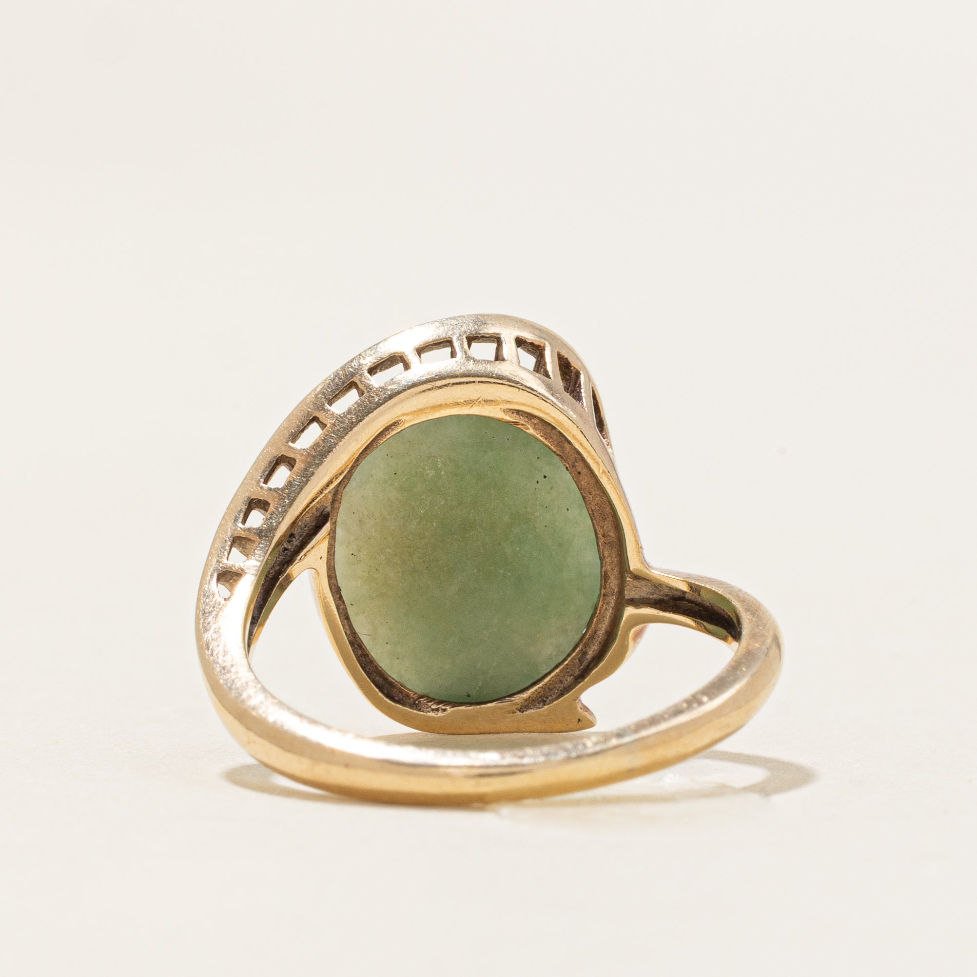 Solitaire Jadeite Abstract Cocktail Ring | 4.48ct | SZ 6