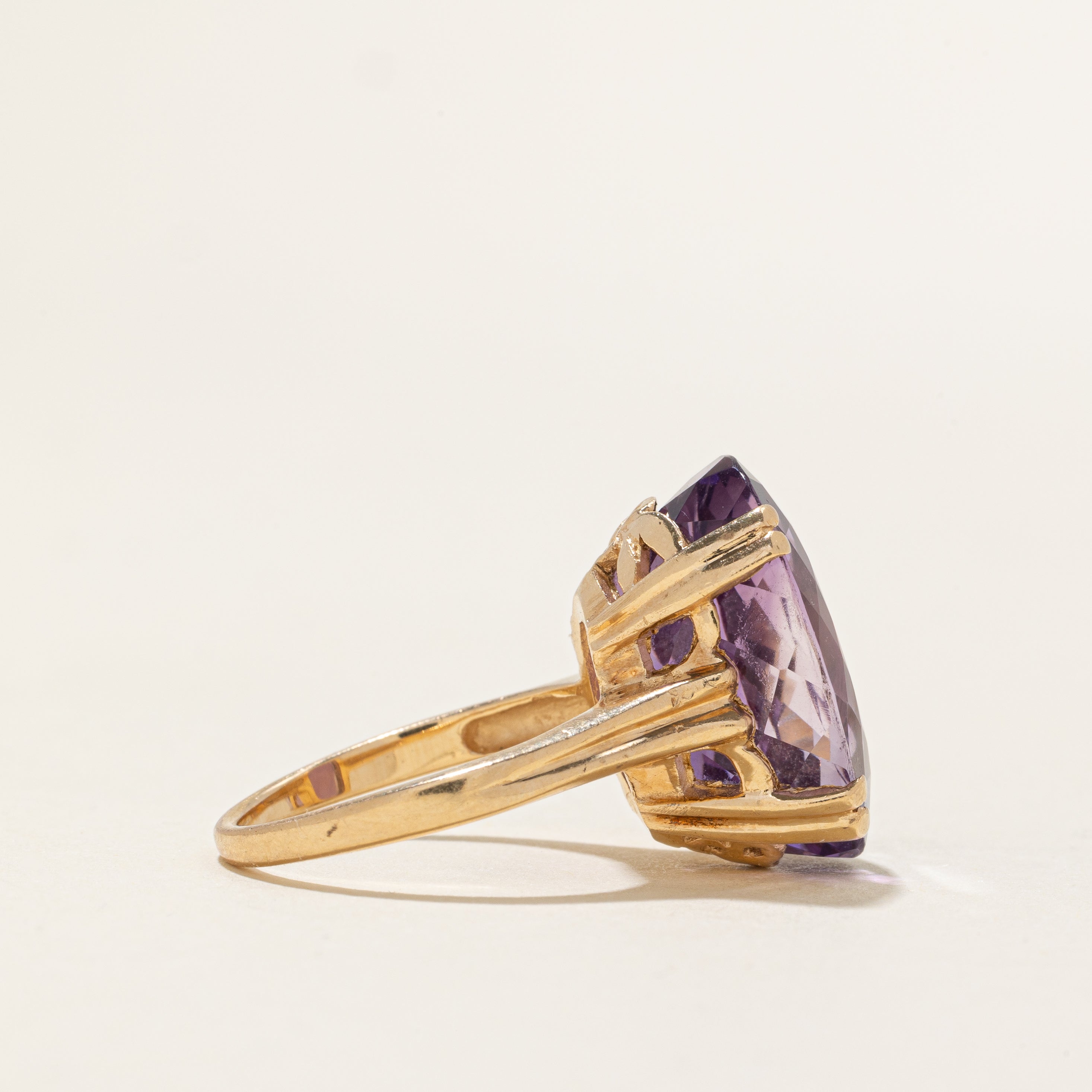 Solitaire Amethyst Cocktail Ring | 15.00ct | SZ 6.25