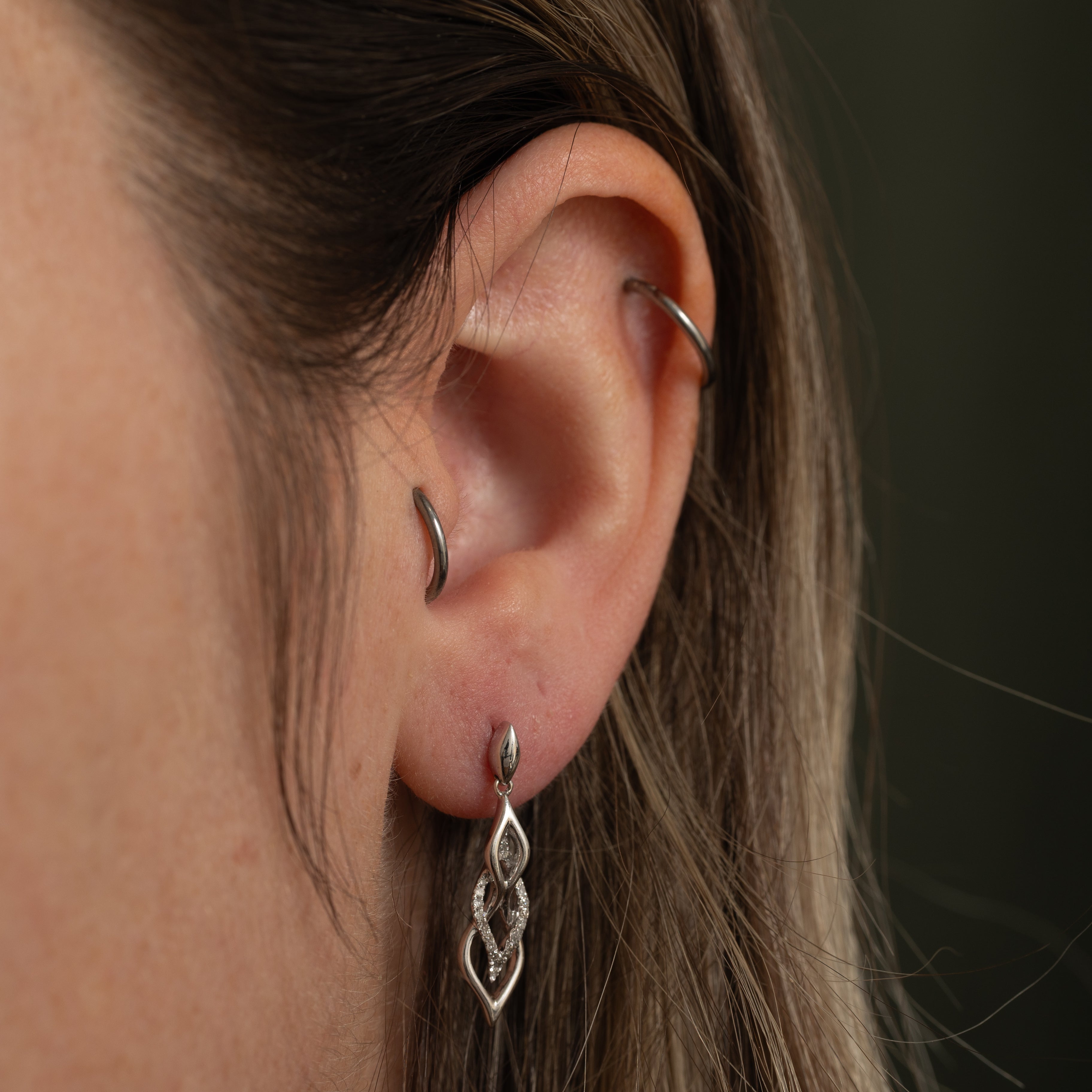 Pave Set Diamond Drop Earrings