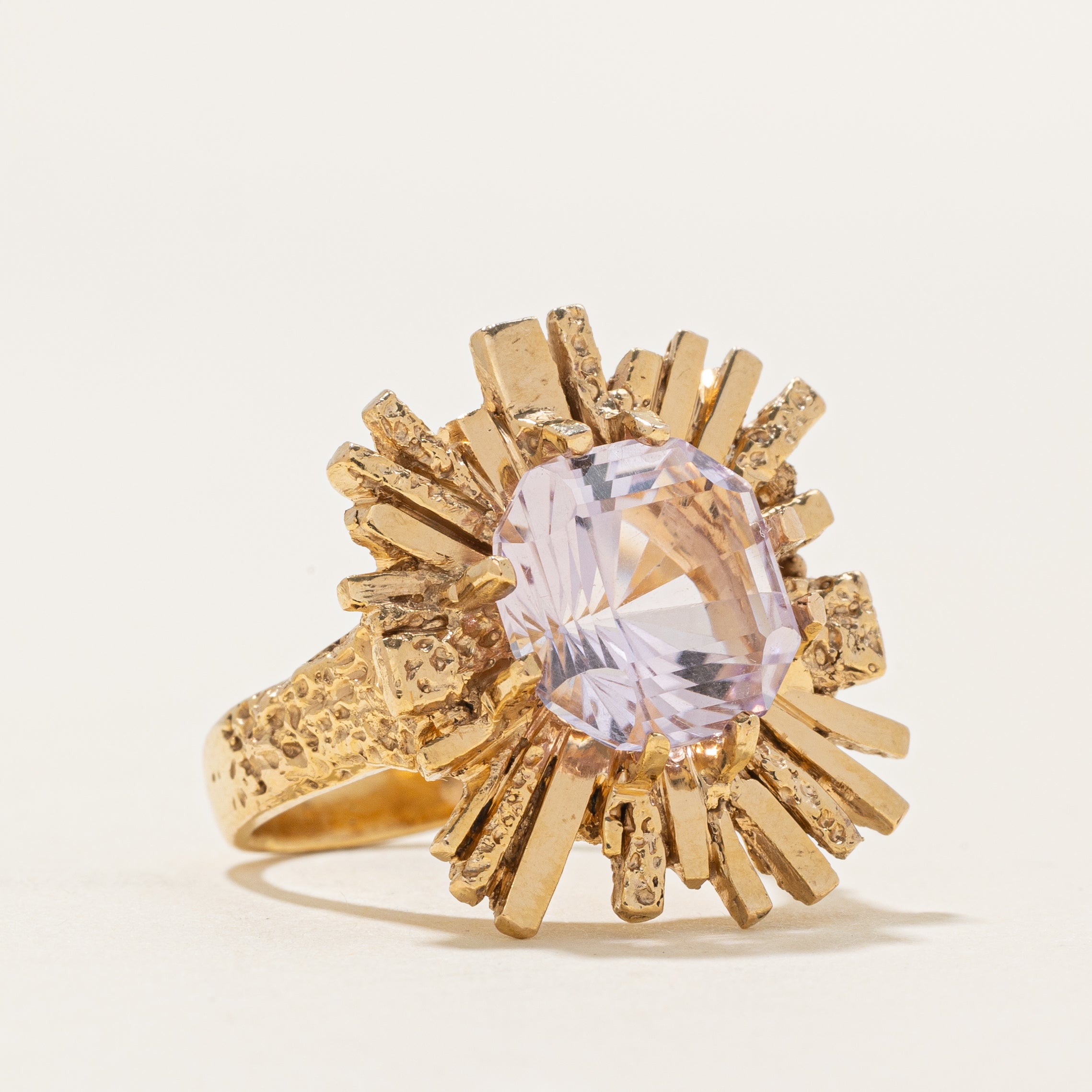 Rose De France Amethyst Textured Cocktail Ring | 7.50ct | SZ 6.75