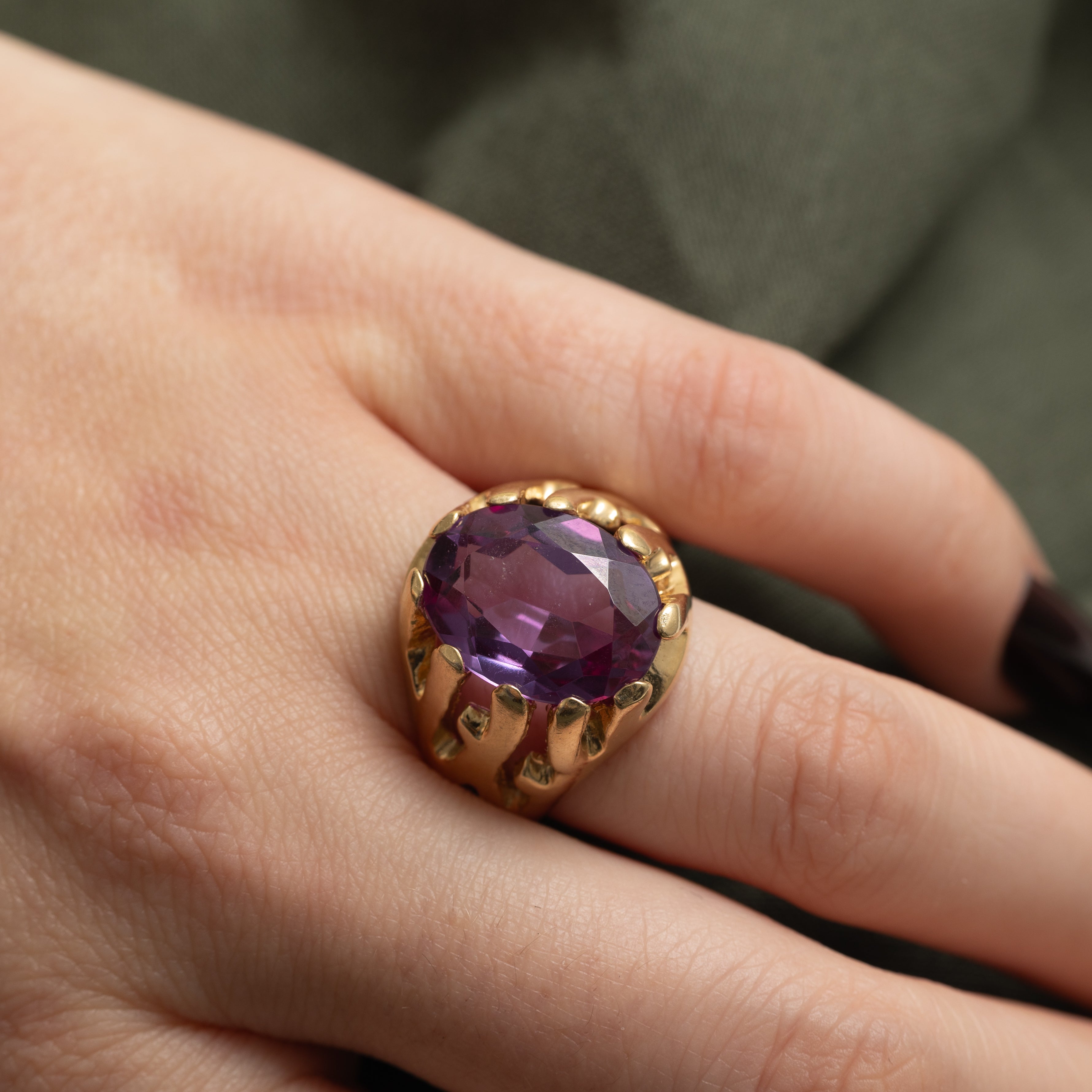 Synthetic Sapphire Openwork Cocktail Ring | 10.50ct | SZ 9.5