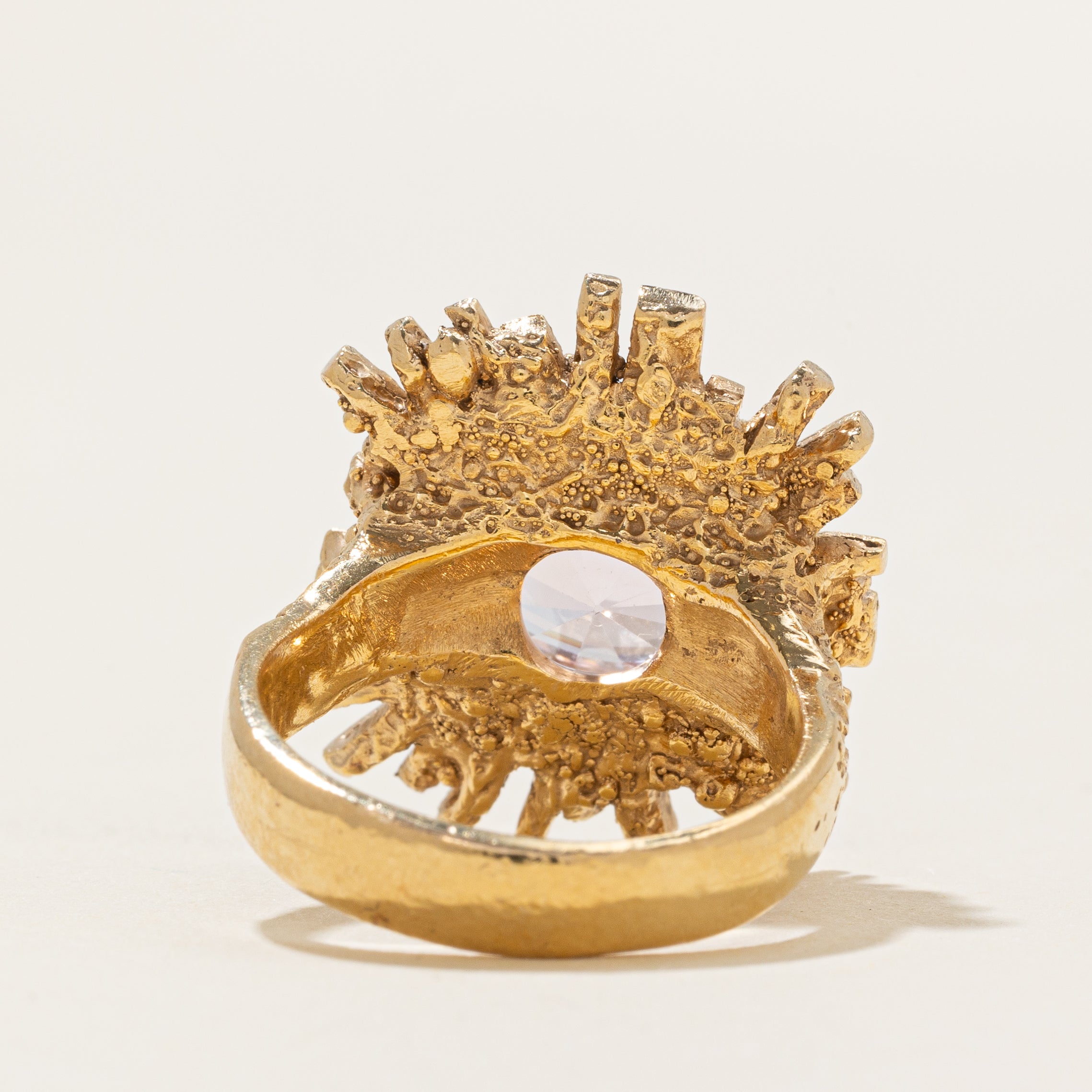 Rose De France Amethyst Textured Cocktail Ring | 7.50ct | SZ 6.75