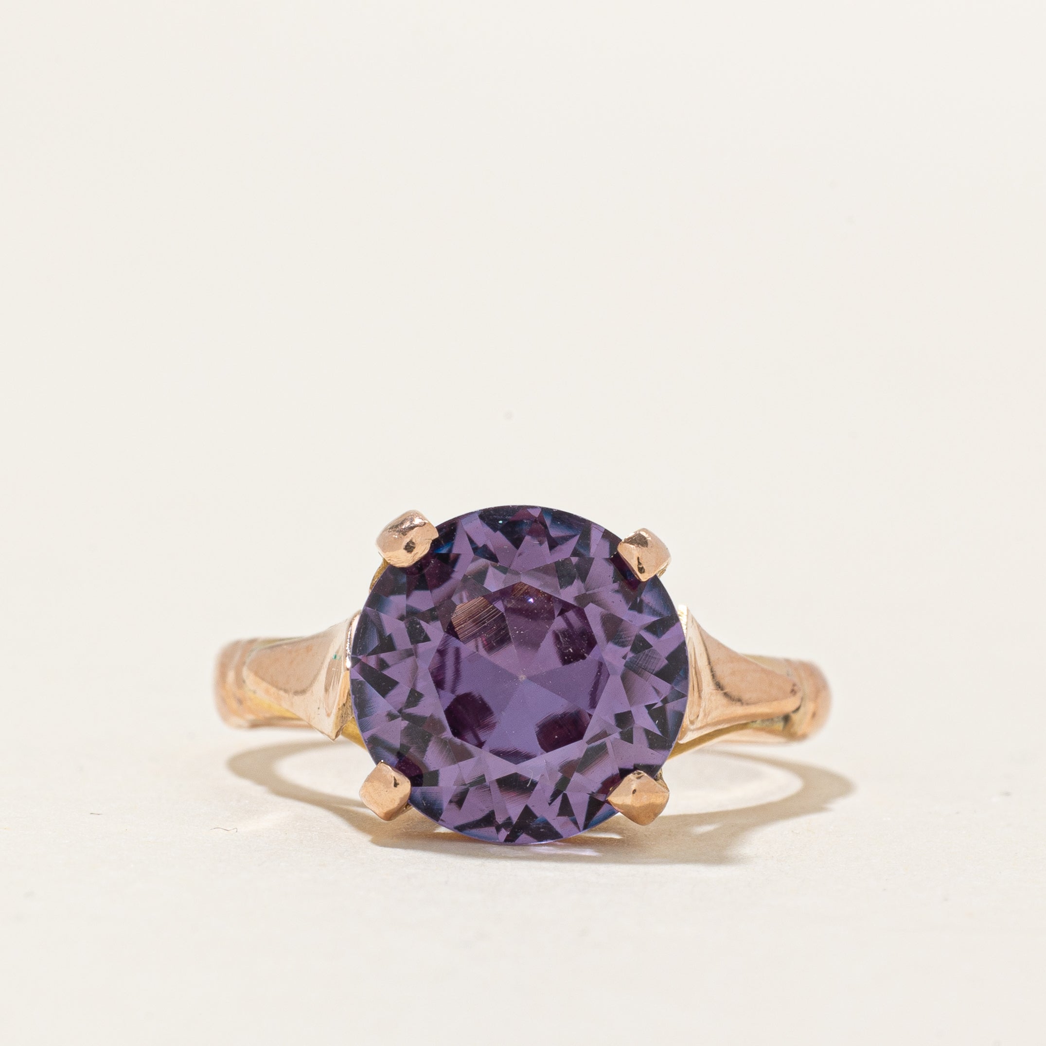 1962 Egyptian Hallmarked Colour Change Synthetic Sapphire Cocktail Ring | 5.80ct | SZ 8.25