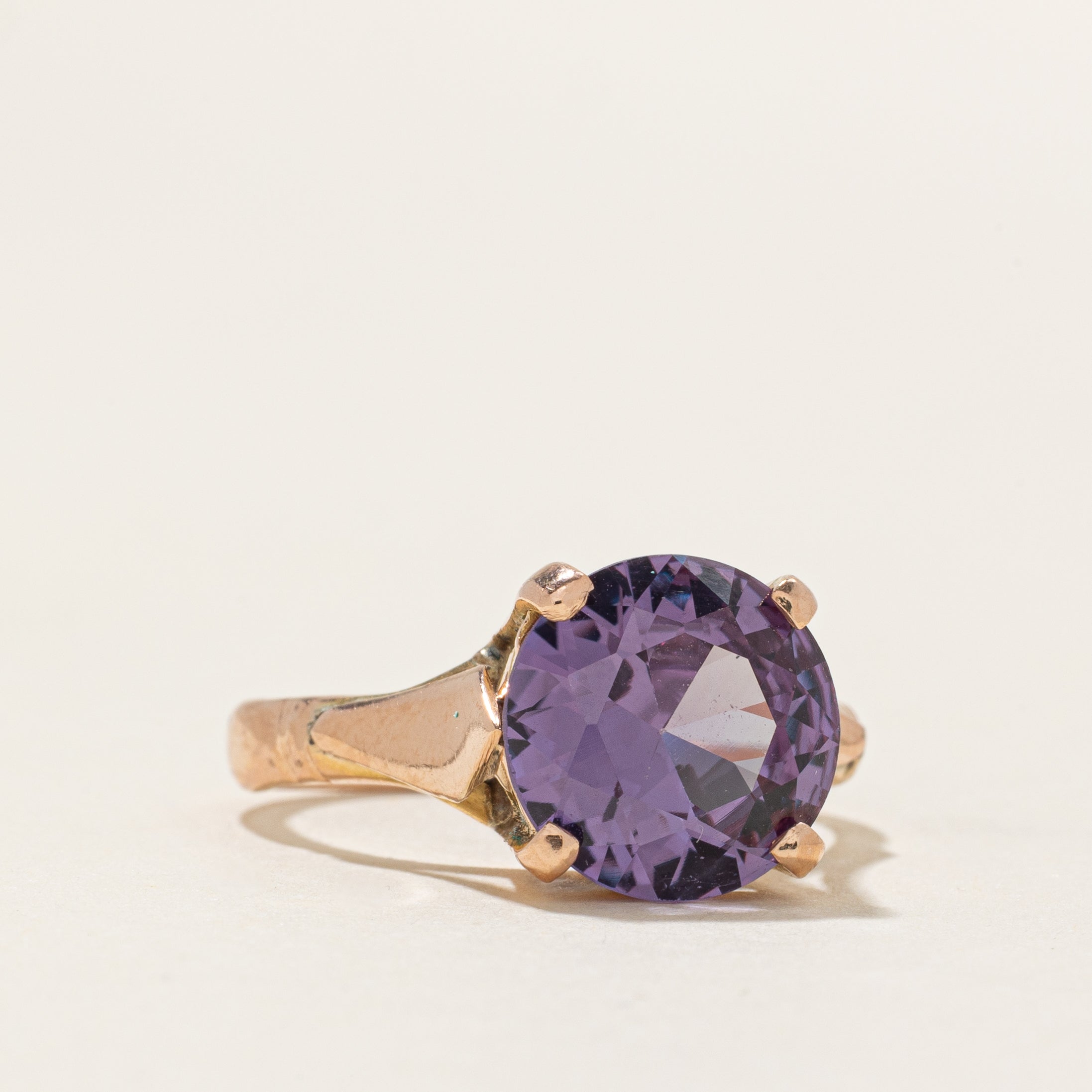 1962 Egyptian Hallmarked Colour Change Synthetic Sapphire Cocktail Ring | 5.80ct | SZ 8.25
