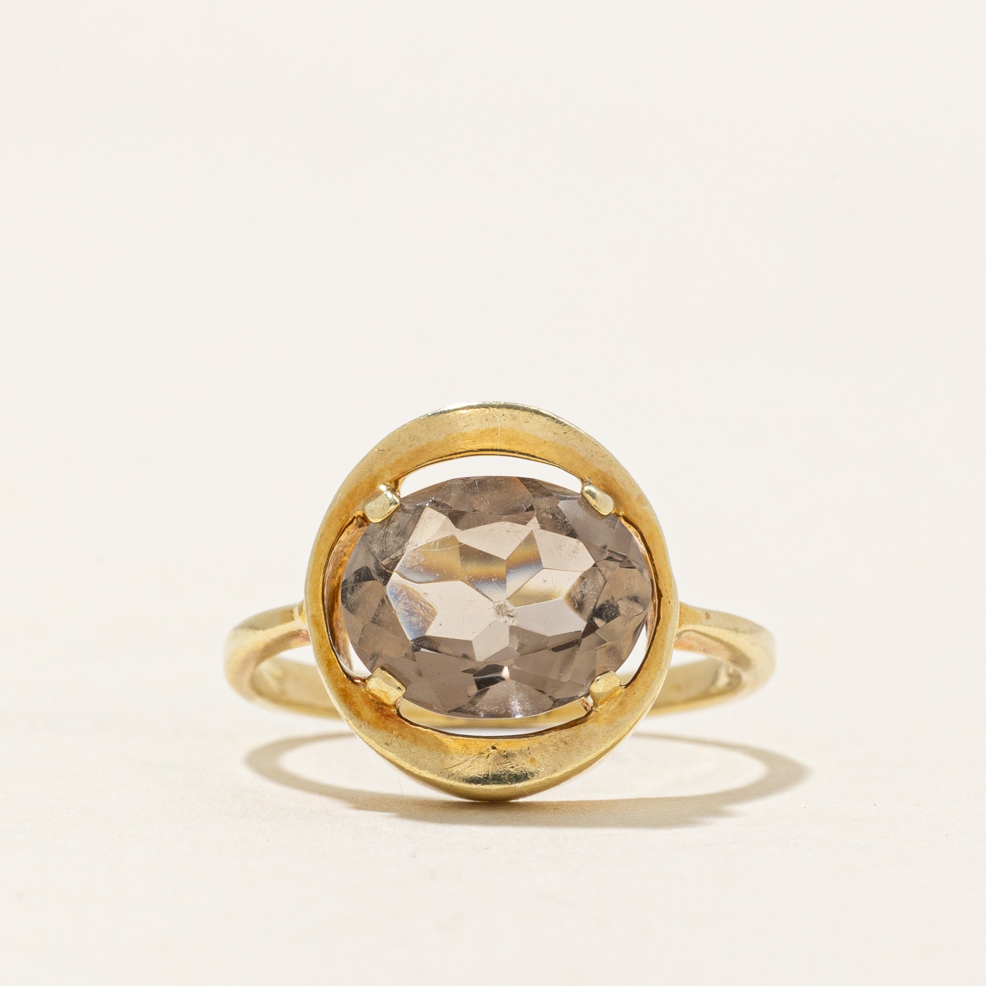 East West Smoky Quartz Cocktail Ring | 2.20ct | SZ 4.75