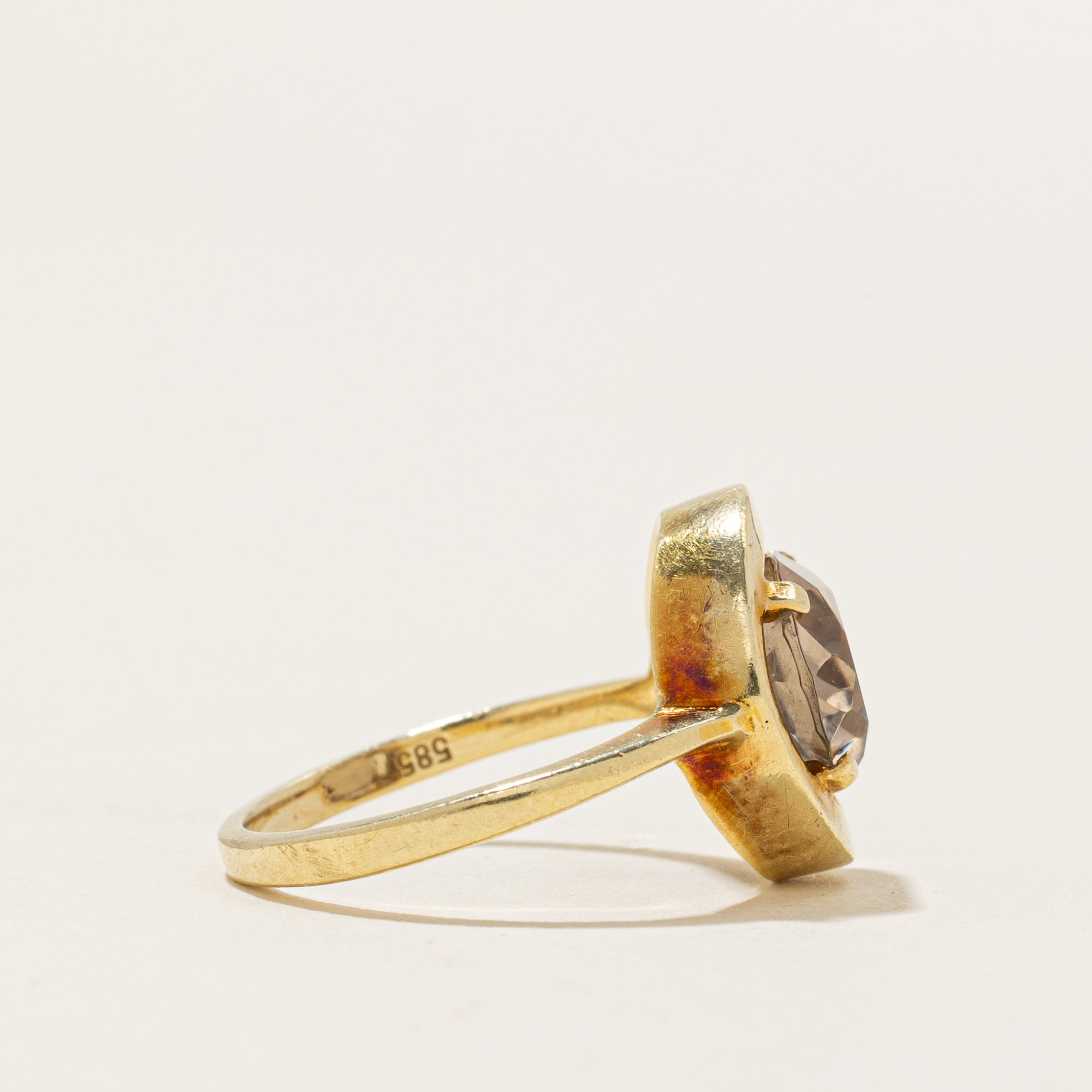 East West Smoky Quartz Cocktail Ring | 2.20ct | SZ 4.75