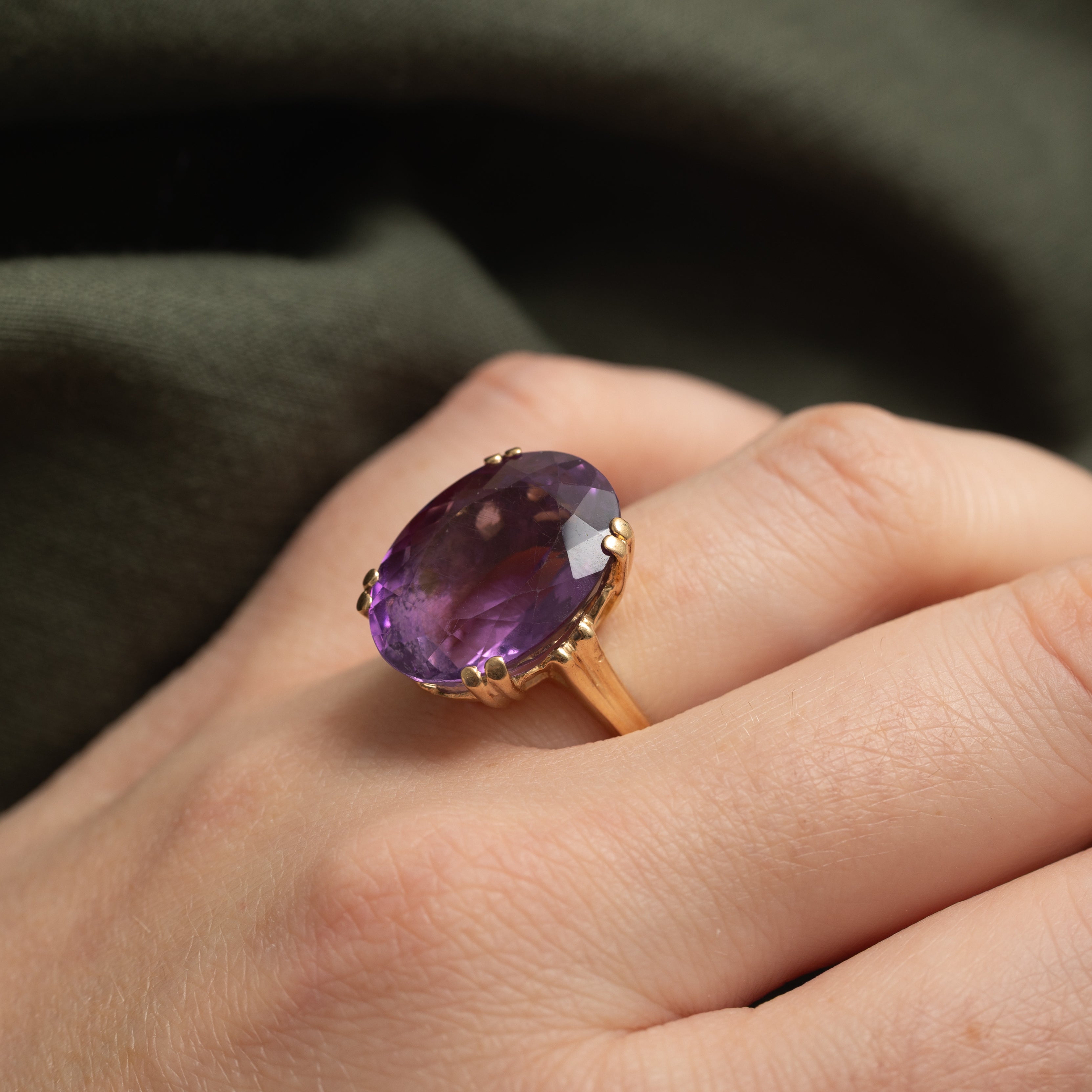 Solitaire Amethyst Cocktail Ring | 15.00ct | SZ 6.25