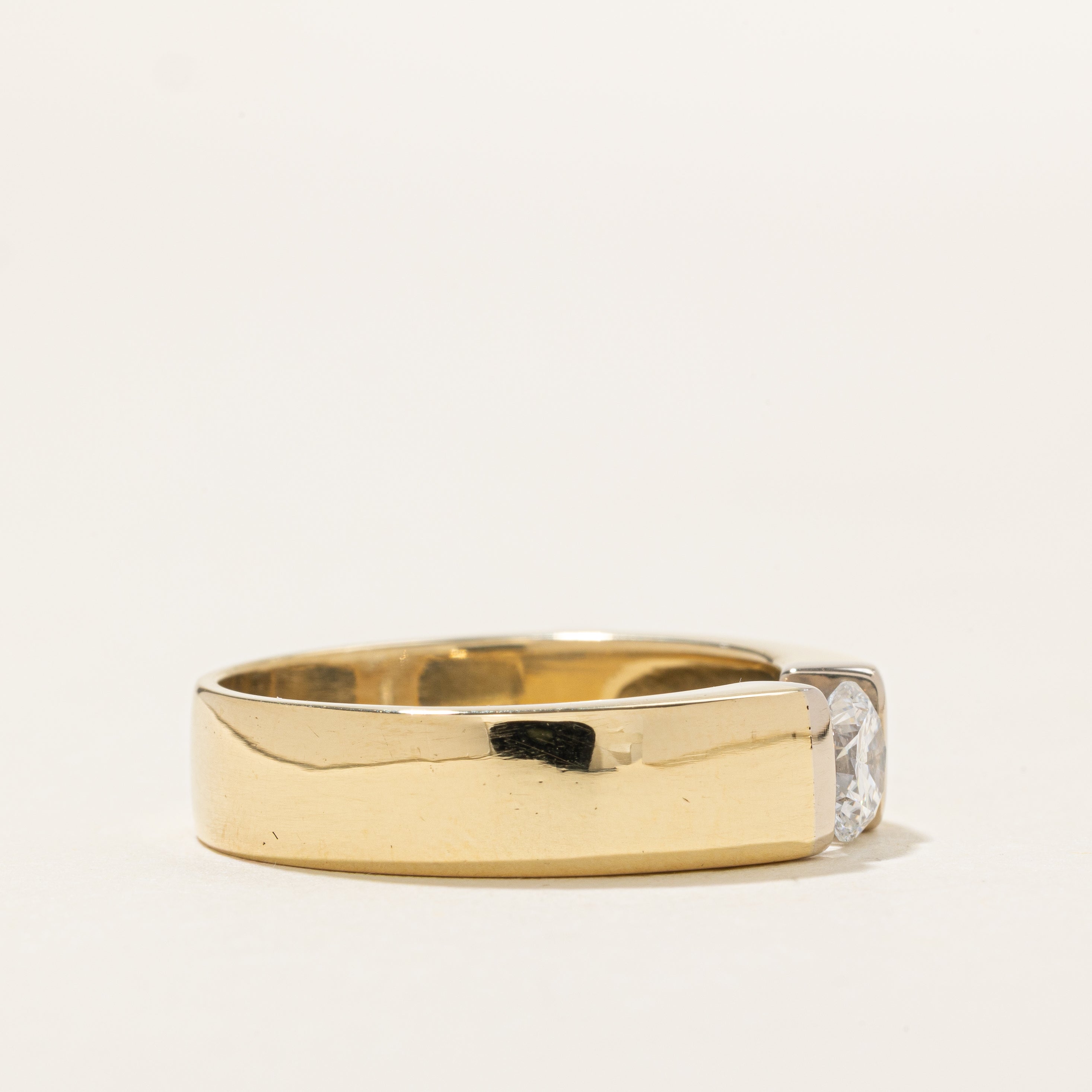 18k Solitaire Tension Set Diamond Band | 0.56ct SI1 F | SZ 9