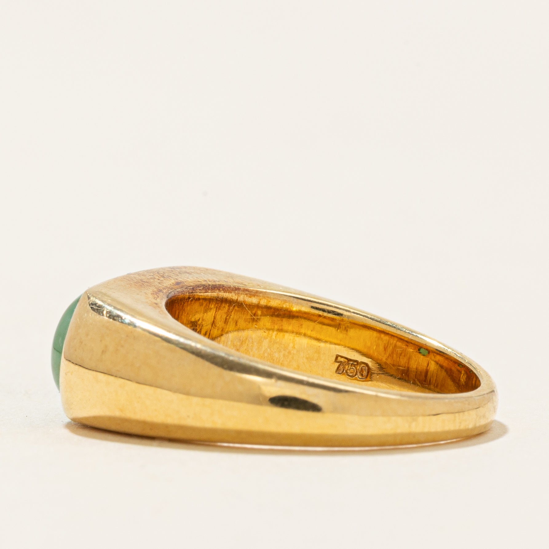 18k Solitaire East West Jadeite Ring | 3.25ct | SZ 5.75