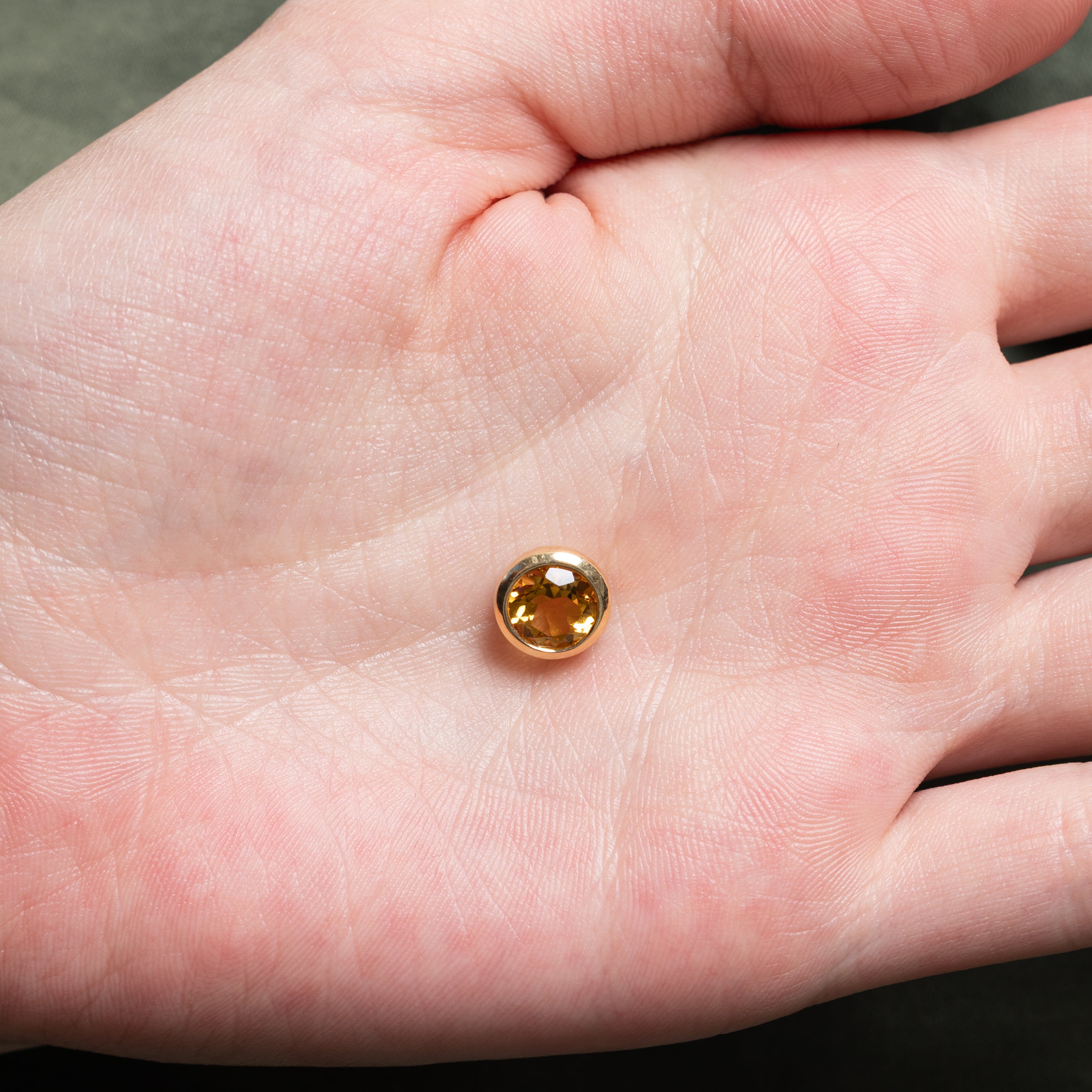 Bezel Set Citrine Circle Pendant | 1.35ct