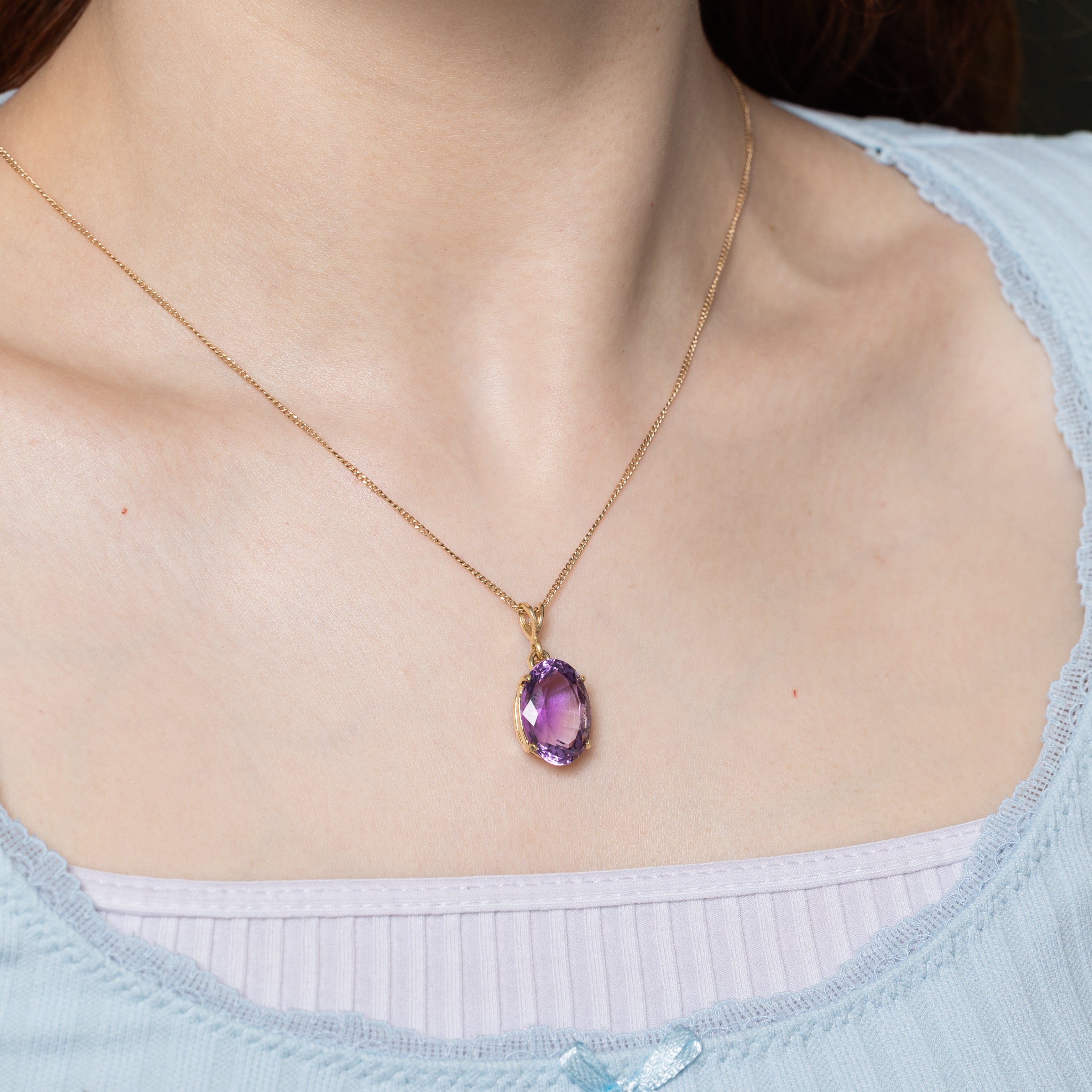 Oval Cut Amethyst Pendant | 11.00ct