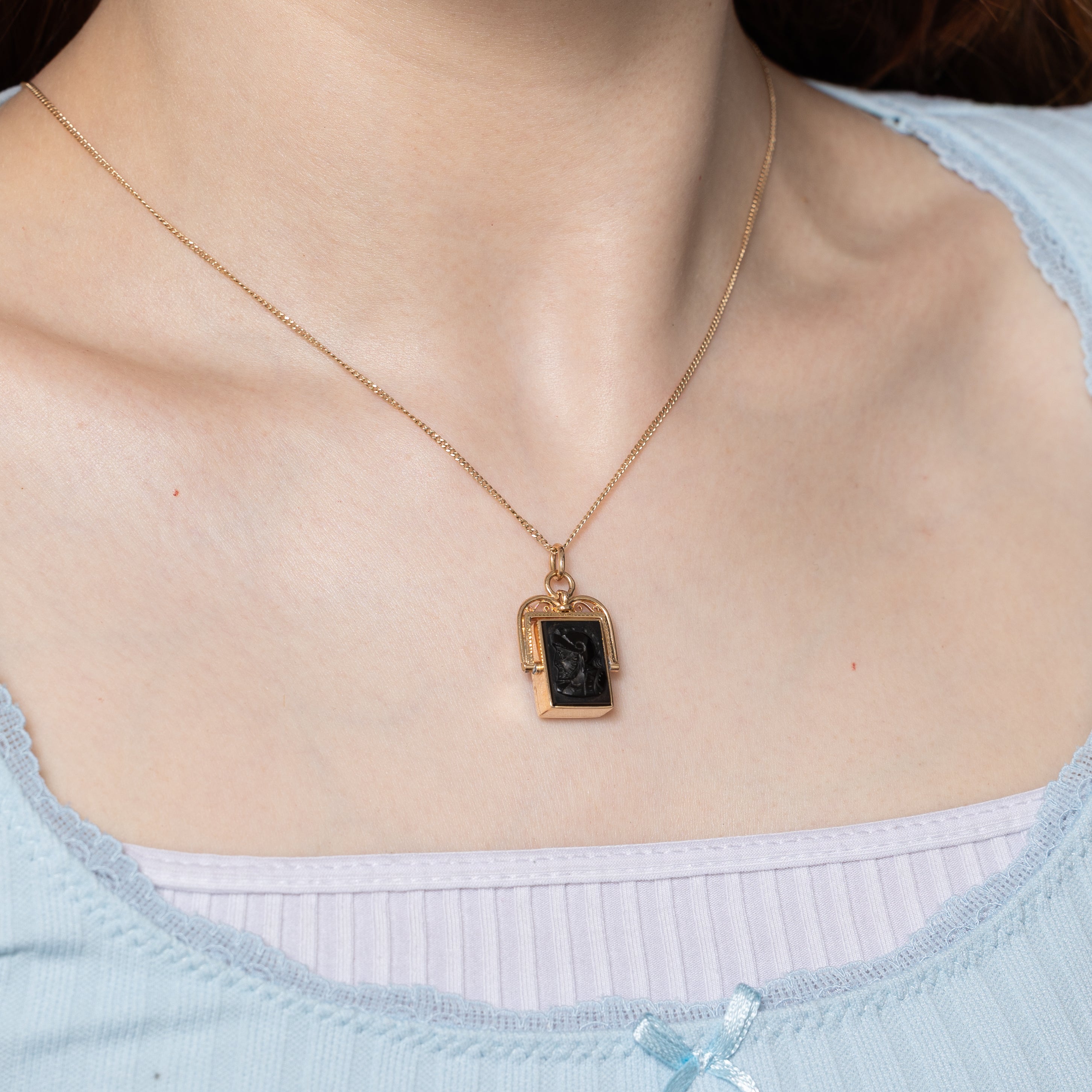 Antique Austrian Onyx Intaglio Reversible Charm | 10.00ct