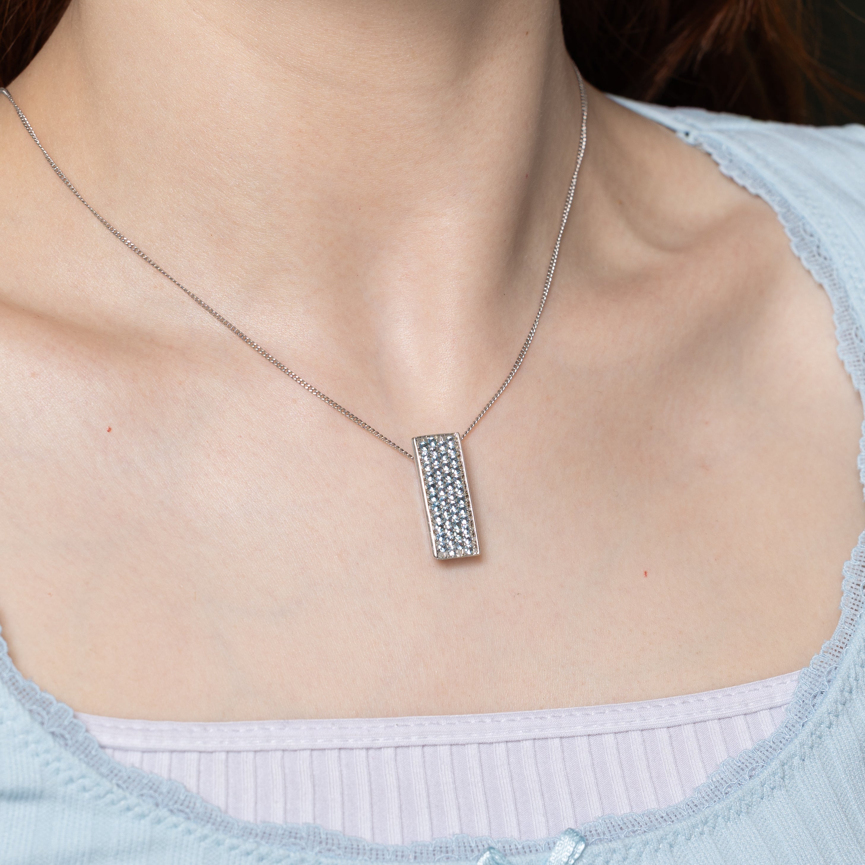 18k Pave Set Synthetic Spinel Slide Pendant | 1.50ctw