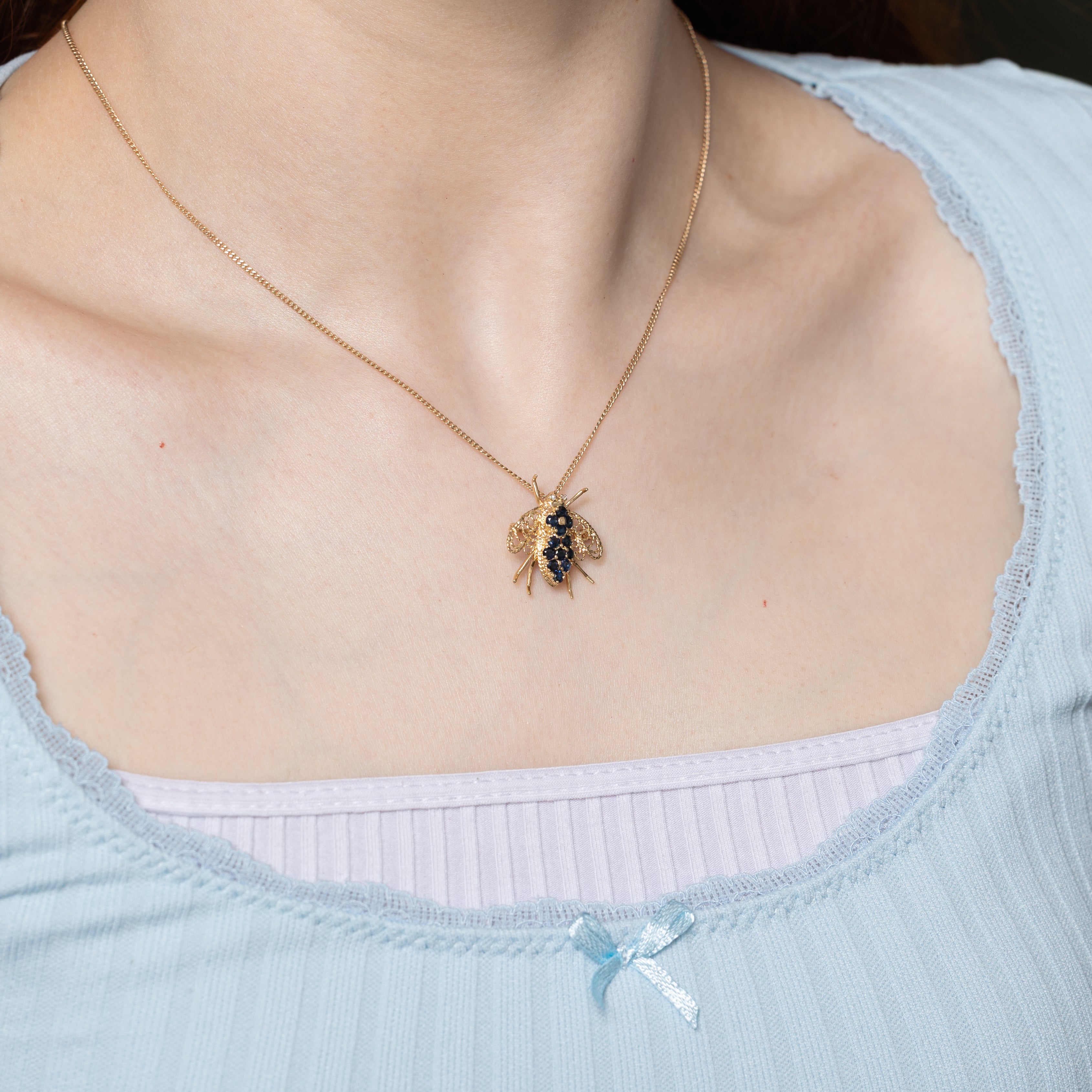 Sapphire & Diamond Openwork Insect Brooch | 0.60ctw, 0.01ctw